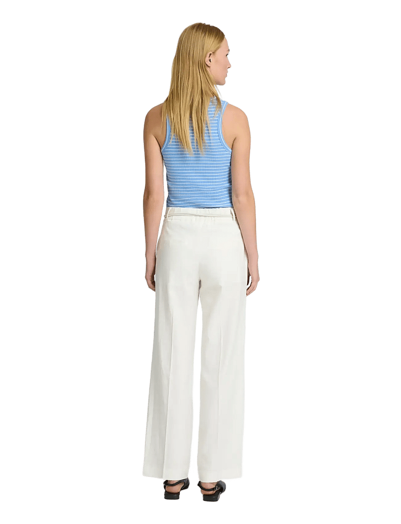 Selected - SLFTANIA-RITA MW WIDE PANT NOOS - leinenhosen - bright white - 2