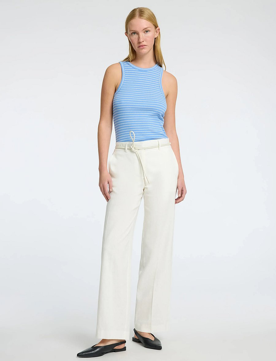 Selected - SLFTANIA-RITA MW WIDE PANT NOOS - linnebyxor - bright white - 5