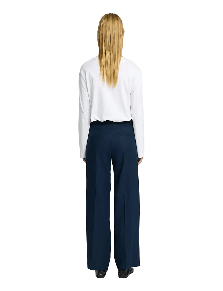 Selected - SLFTANIA-RITA MW WIDE PANT NOOS - hørbukser - dark sapphire - 2