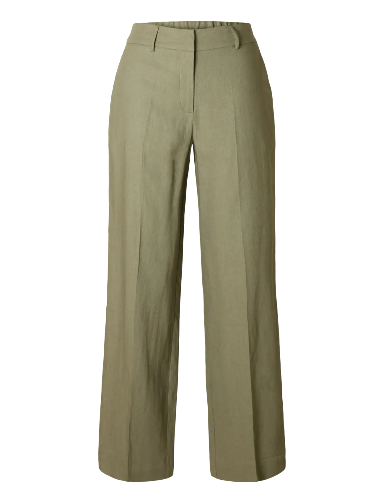 Selected SLFTANIA-RITA MW WIDE PANT NOOS - Pidulikud püksid - VETIVER / green