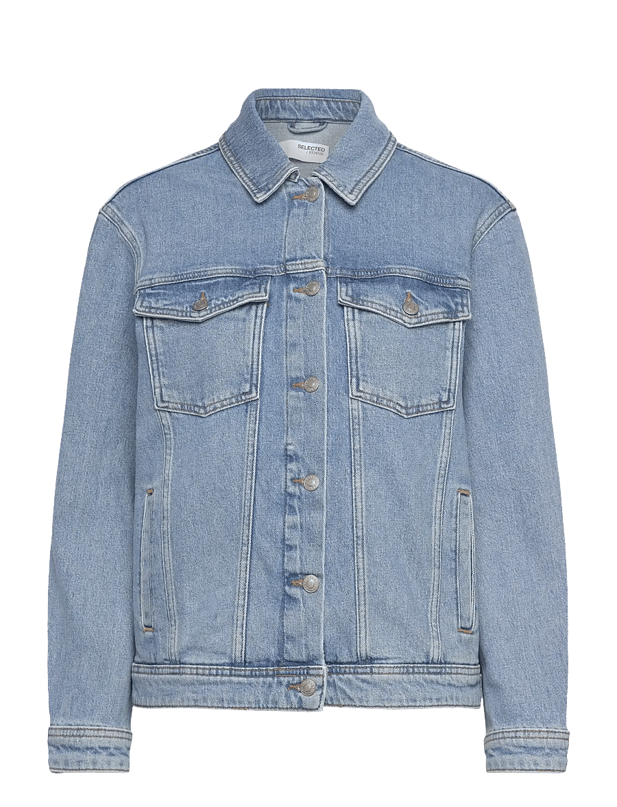 Selected - SLFALICE LS LIGHT BLUE DENIM JACKET NOOS - frühlingsjacken - light blue denim - 1