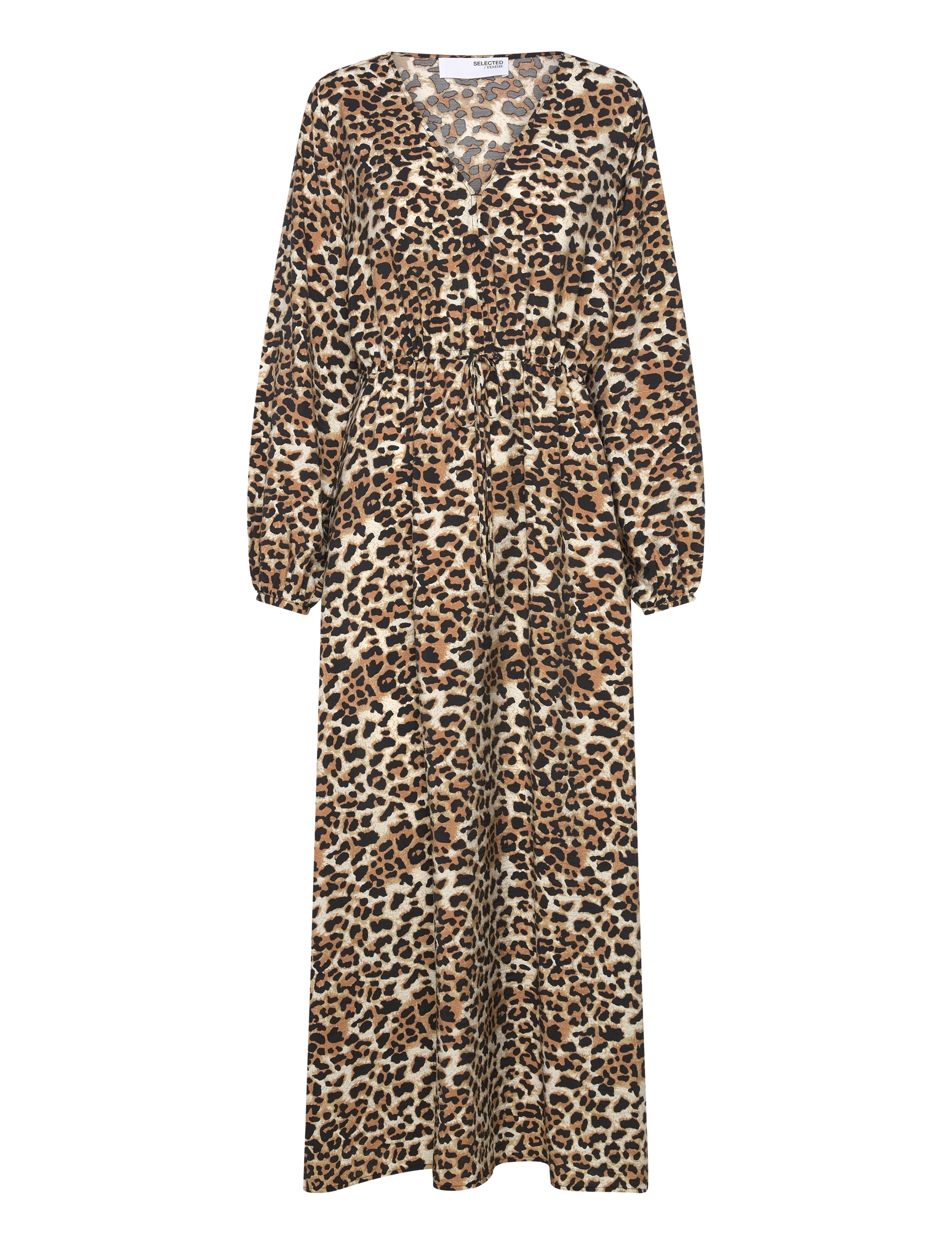 SELECTED Slfsalli-Damina Ls Aop Ankle Kleid B Braun - 34 - Damen