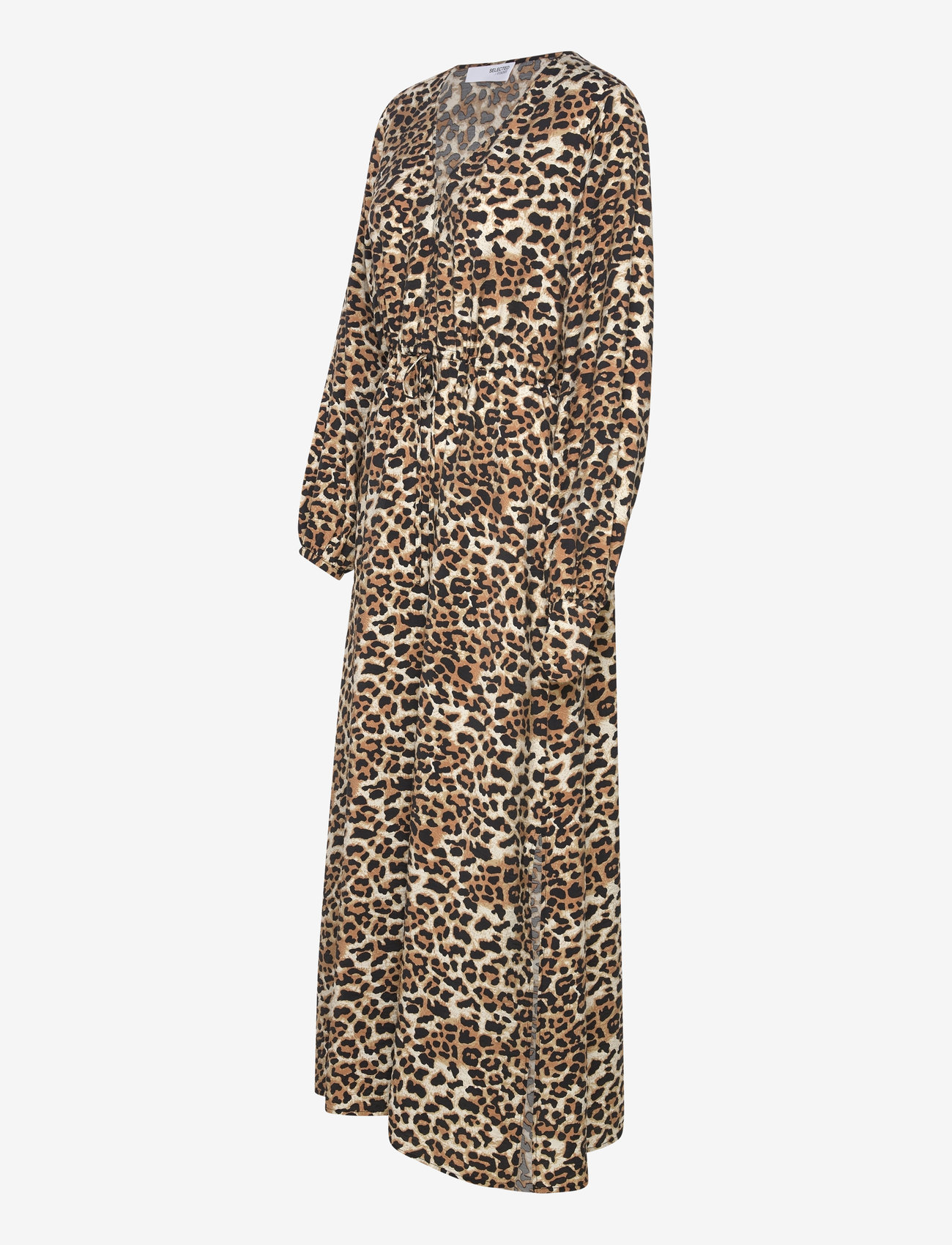 Selected - SLFSALLI-DAMINA LS AOP ANKLE DRESS B - maxi dresses - black - 3