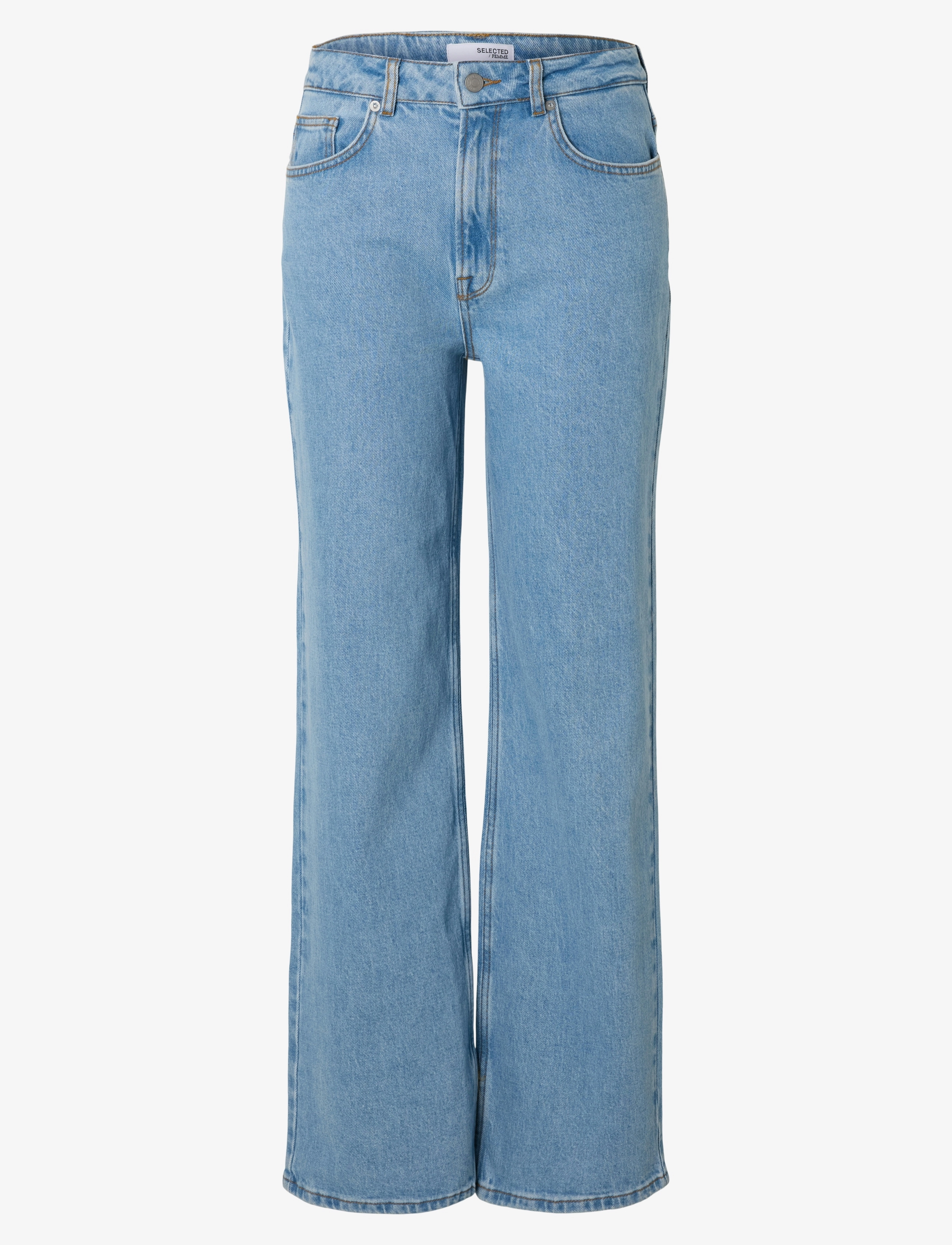 Selected SLFALICE HW WIDE LONG LIG BLU JEANS NOOS - Selected - LIGHT BLUE DENIM / blue