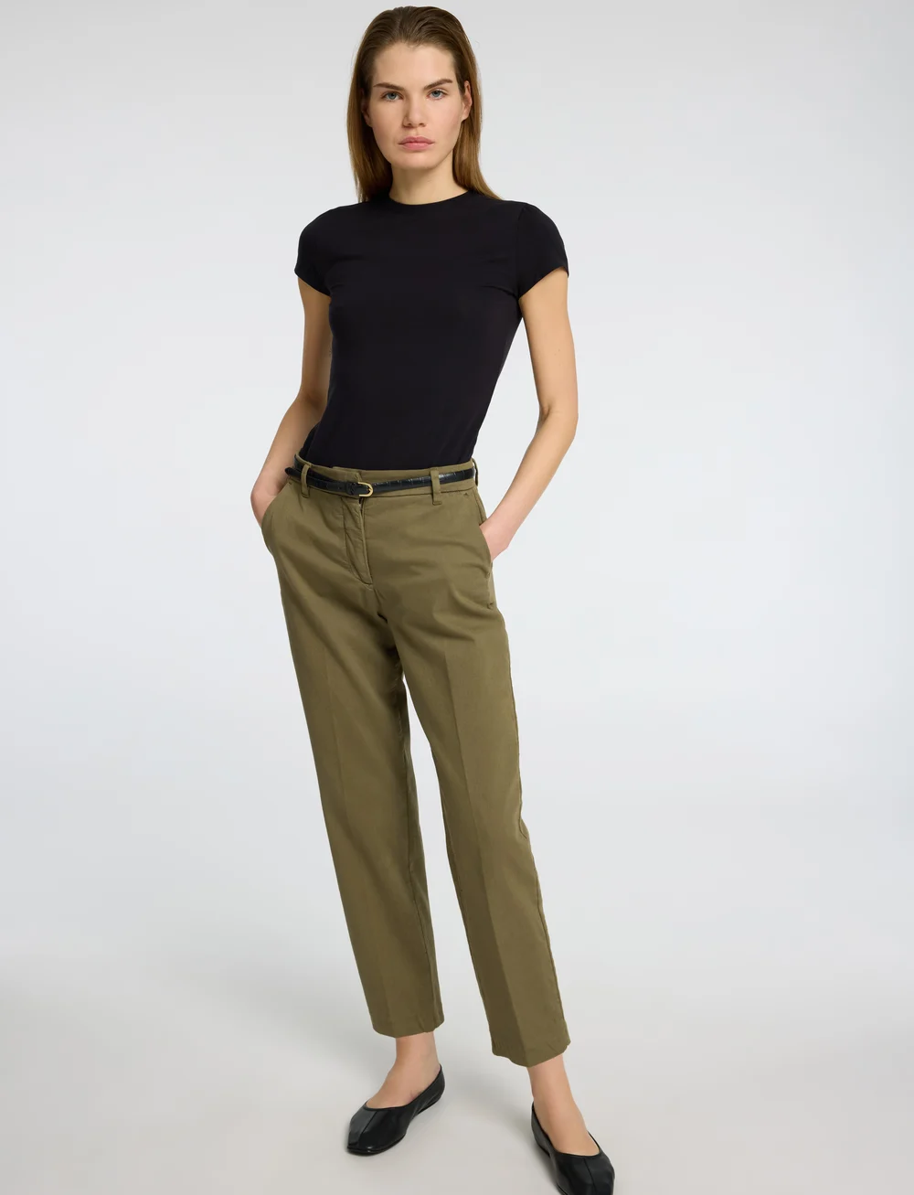 Selected - SLFVERA-RITA MW CROPPED PANT NOOS - slim fit bukser - kalamata - 3