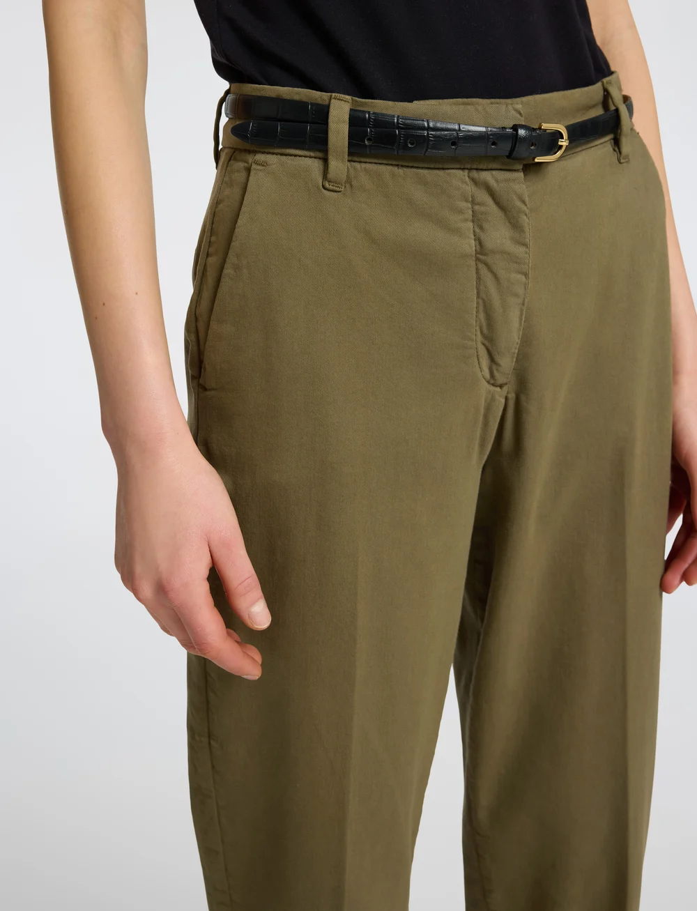 Selected - SLFVERA-RITA MW CROPPED PANT NOOS - slim fit bukser - kalamata - 4