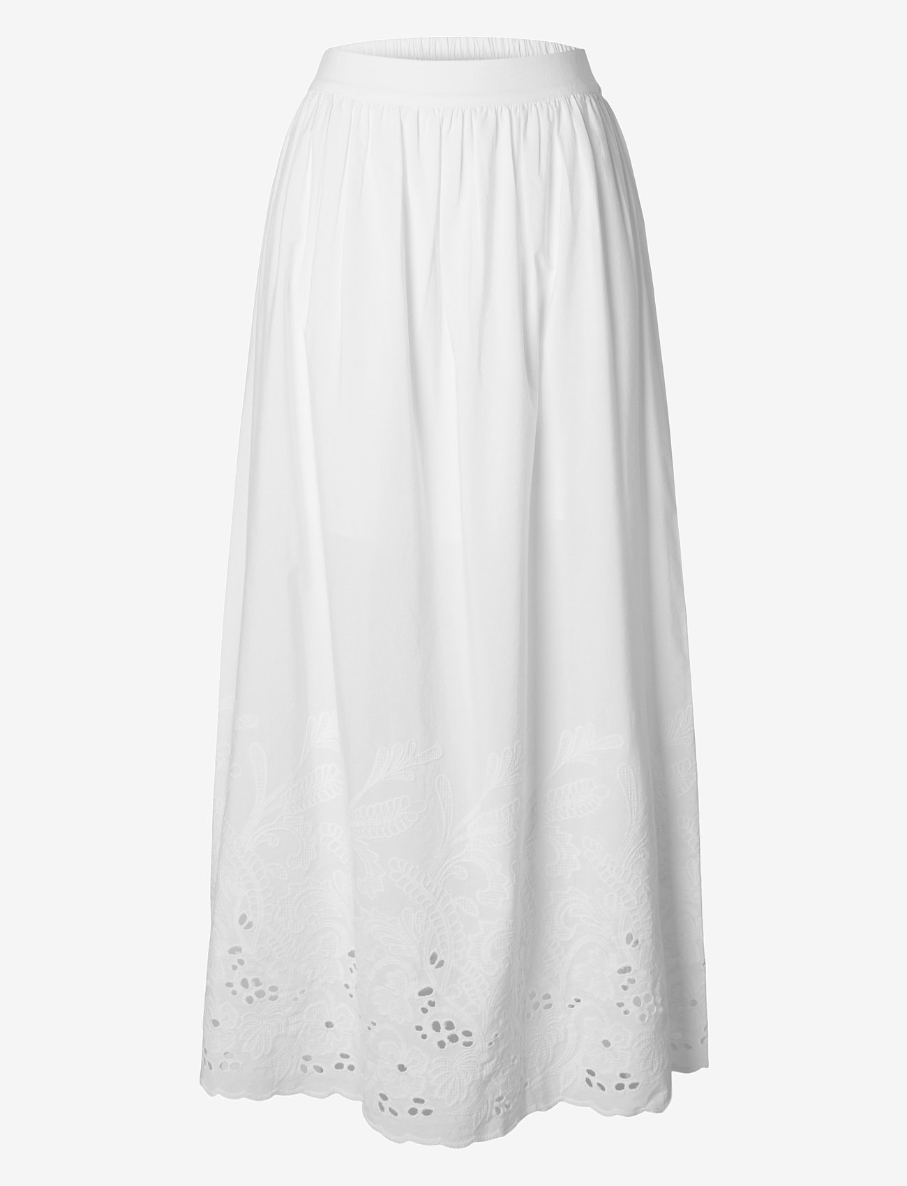 Selected - SLFDAHLIA HW ANKLE BRODERI SKIRT B - nederdele - bright white - 1
