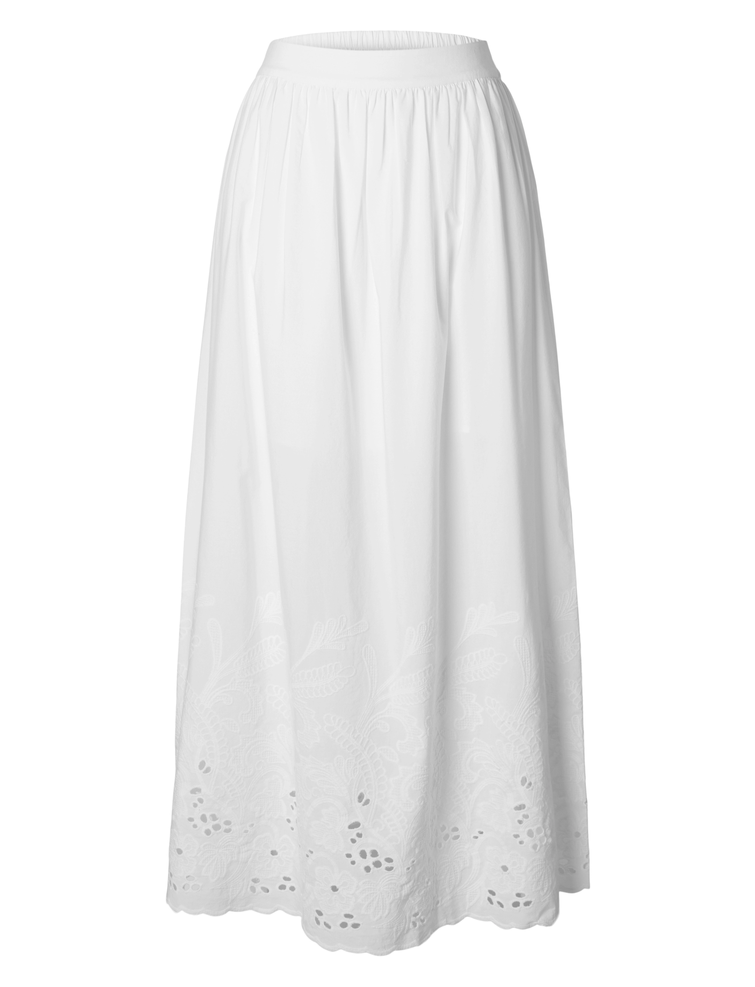 Selected SLFDAHLIA HW ANKLE BRODERI SKIRT B - Selected - BRIGHT WHITE / white