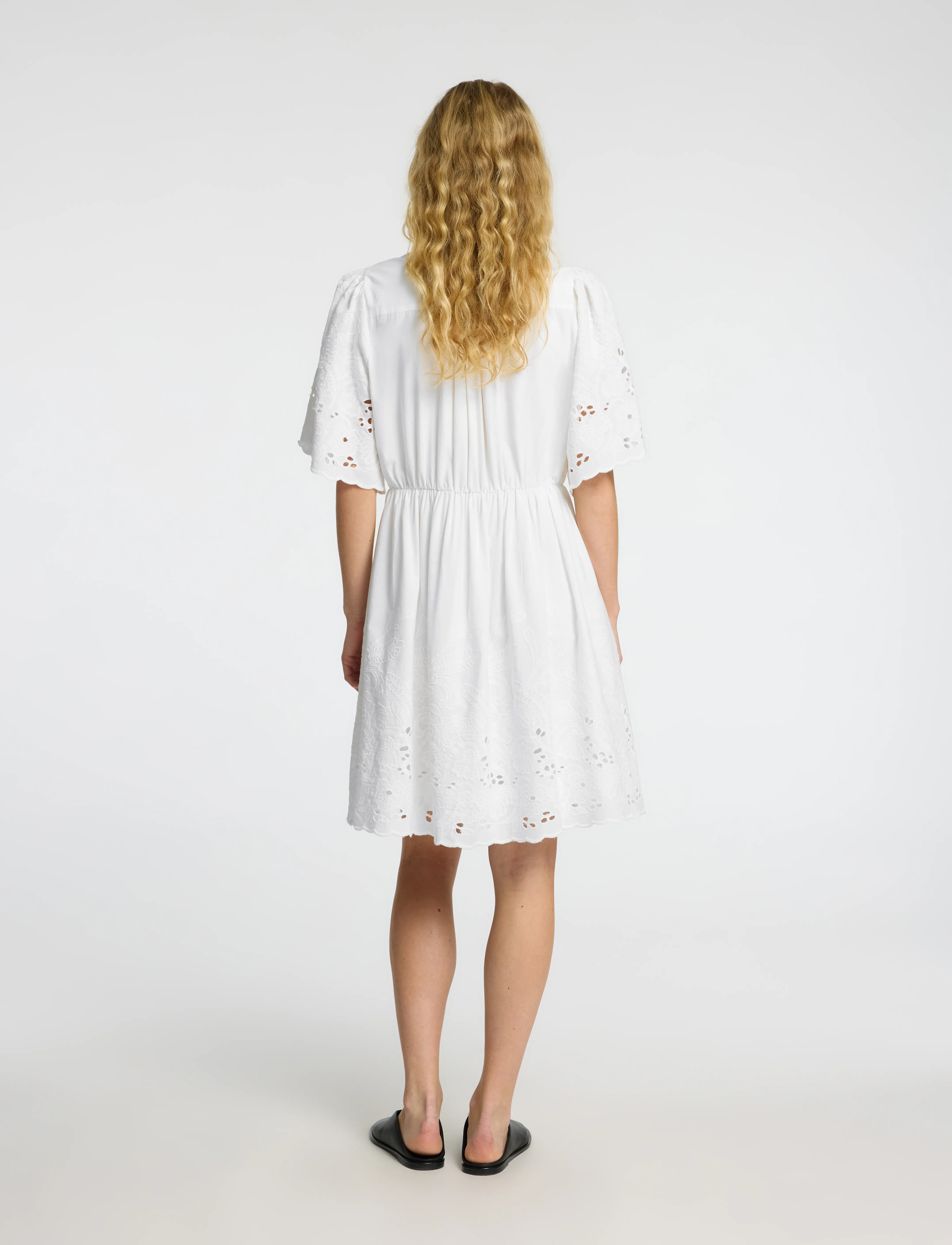 SELECTED Slfdahlia Ss Short Broderi Dress Noos sommarklänningar dam – bild 2