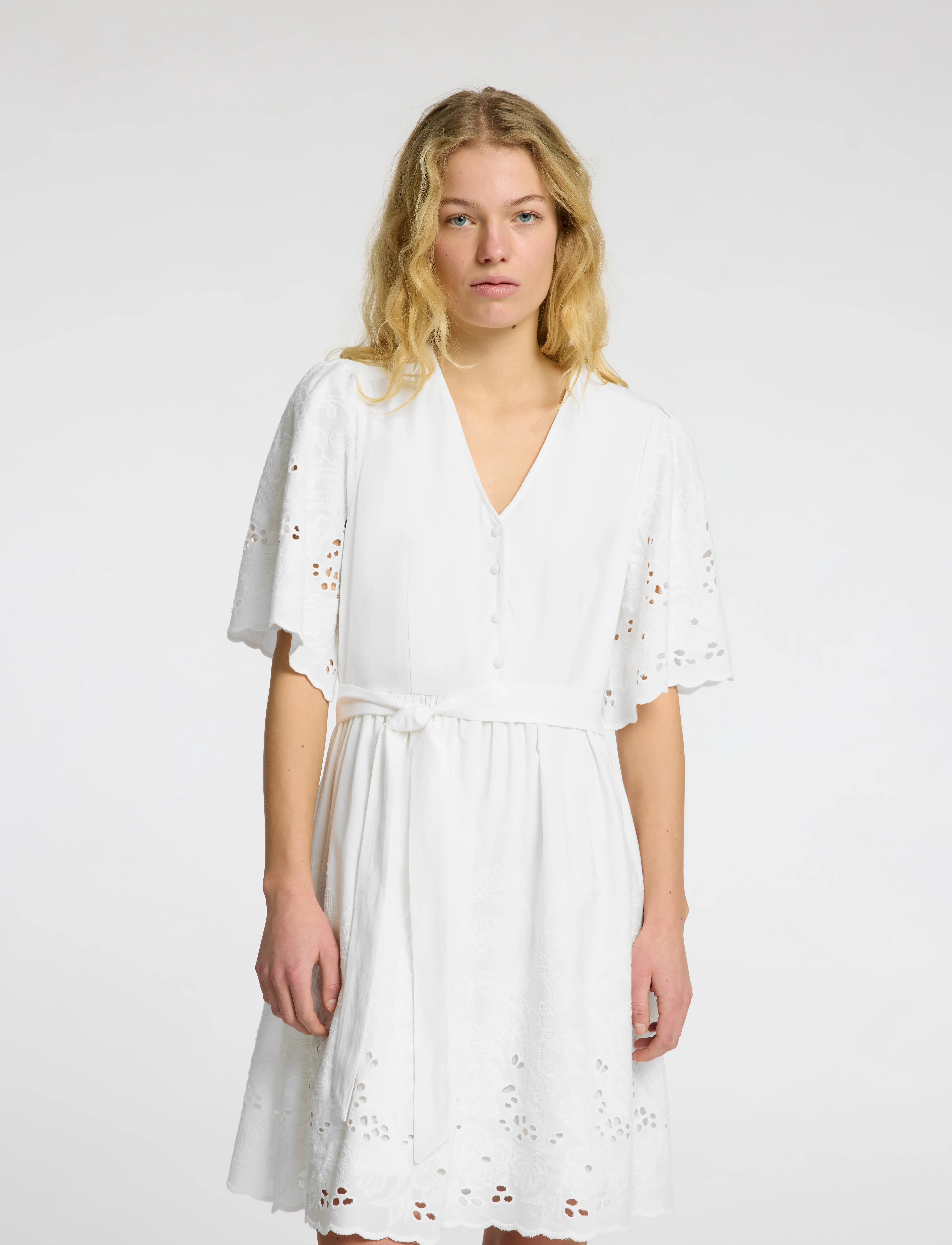 SELECTED Slfdahlia Ss Short Broderi Dress Noos sommarklänningar dam – bild 3