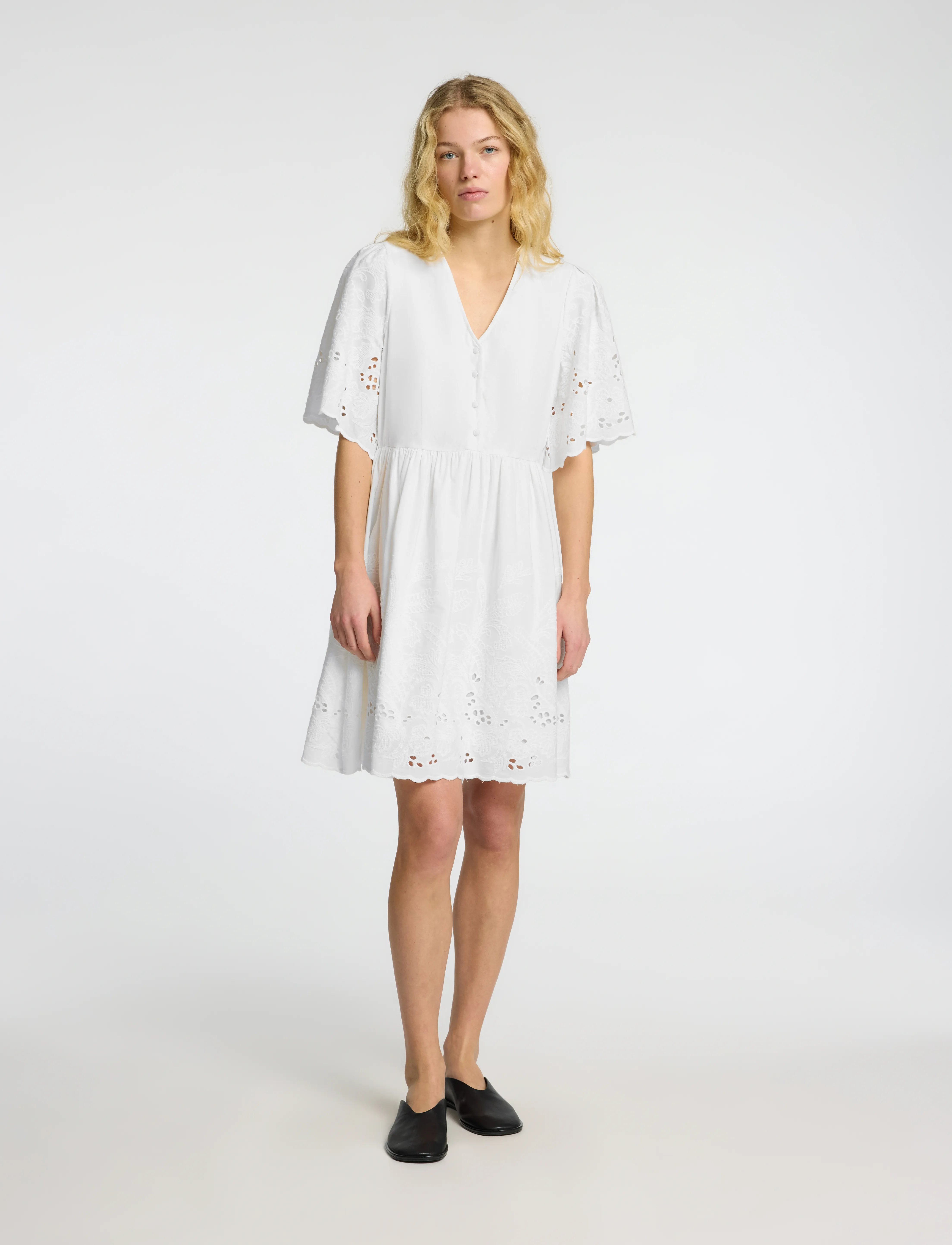 SELECTED Slfdahlia Ss Short Broderi Dress Noos sommarklänningar dam – bild 5