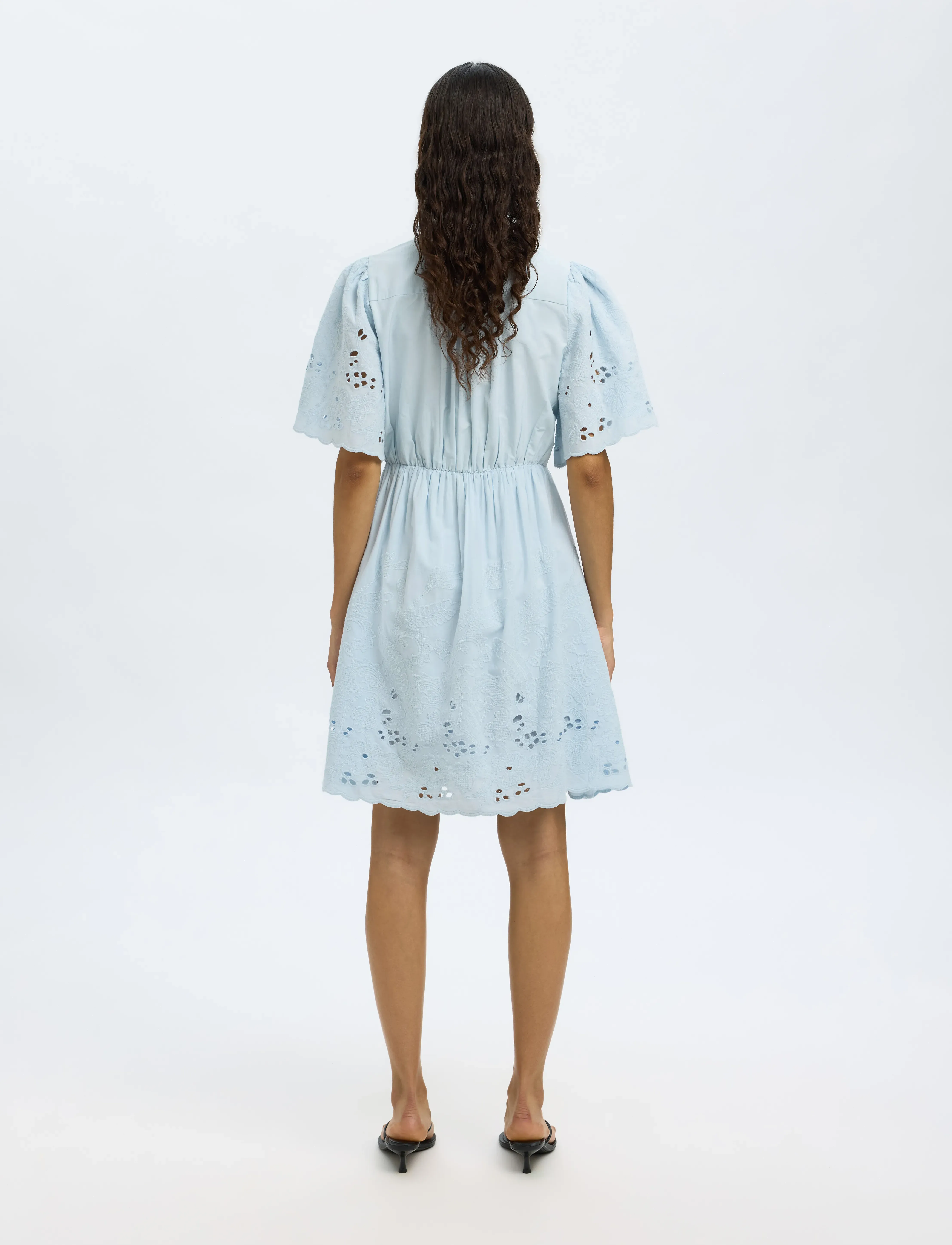 SELECTED Slfdahlia Ss Short Broderi Dress Noos sommarklänningar dam – bild 2