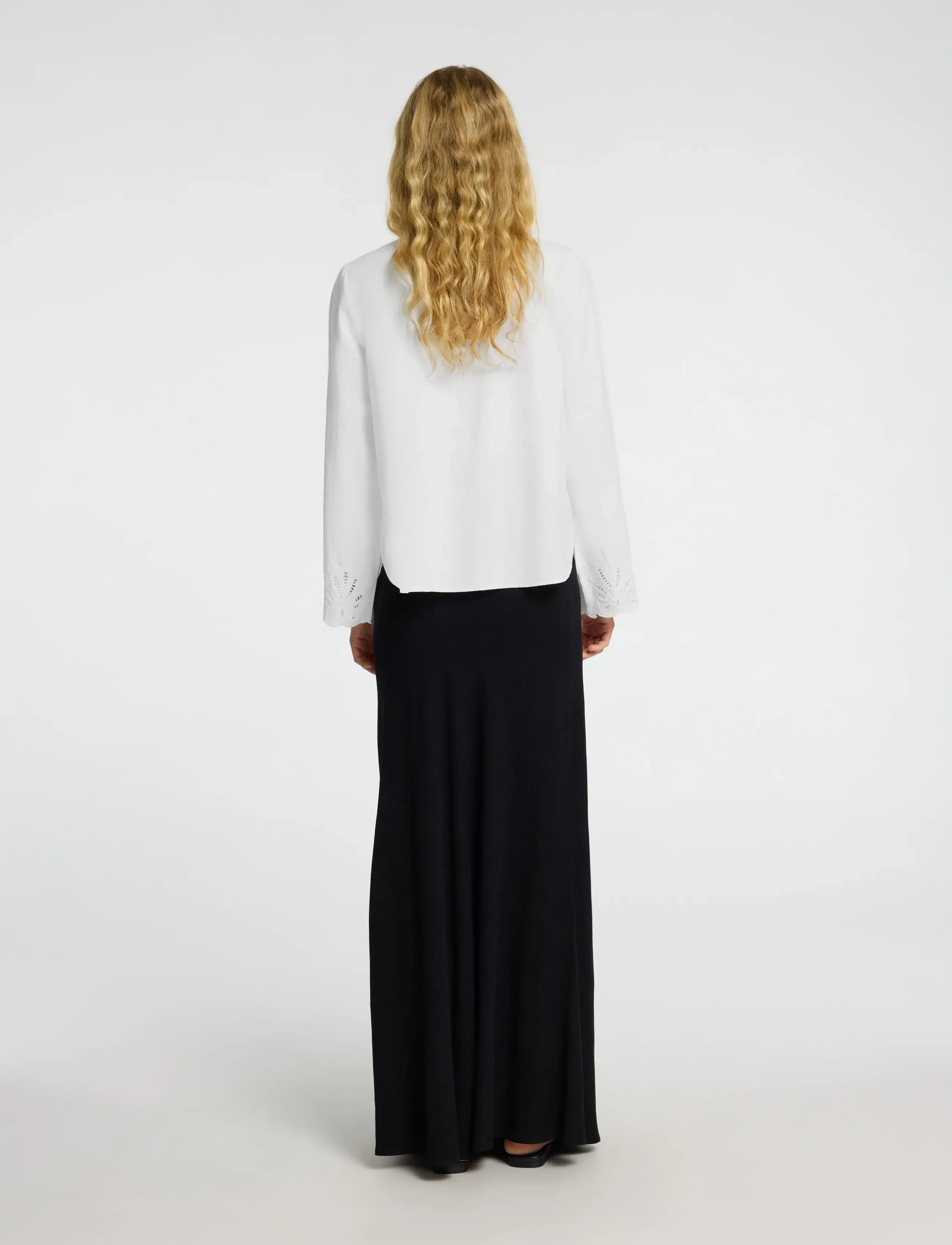 Selected - SLFDAHLIA LS BRODERI SHIRT NOOS - langærmede skjorter - bright white - 2