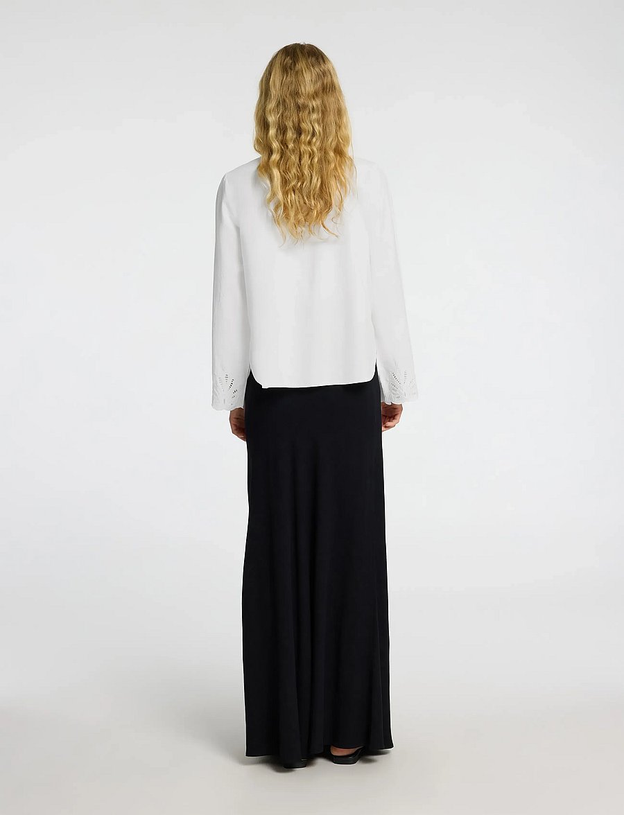 Selected - SLFDAHLIA LS BRODERI SHIRT NOOS - langærmede skjorter - bright white - 2