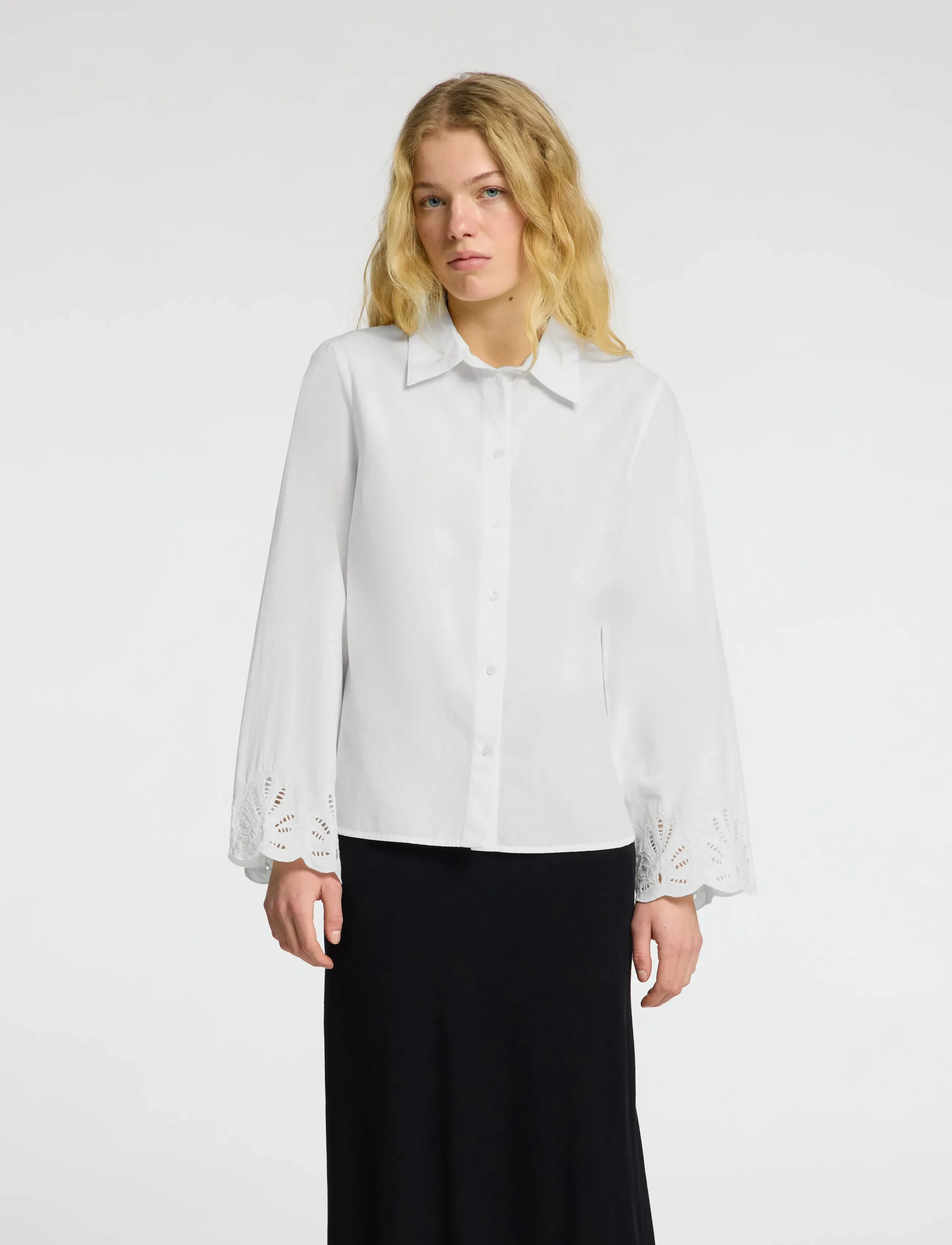 SELECTED Slfdahlia Ls Broderi Shirt Noos skjortor dam – bild 3
