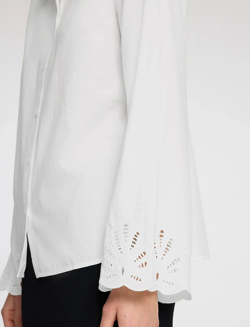 Selected - SLFDAHLIA LS BRODERI SHIRT NOOS - langærmede skjorter - bright white - 4