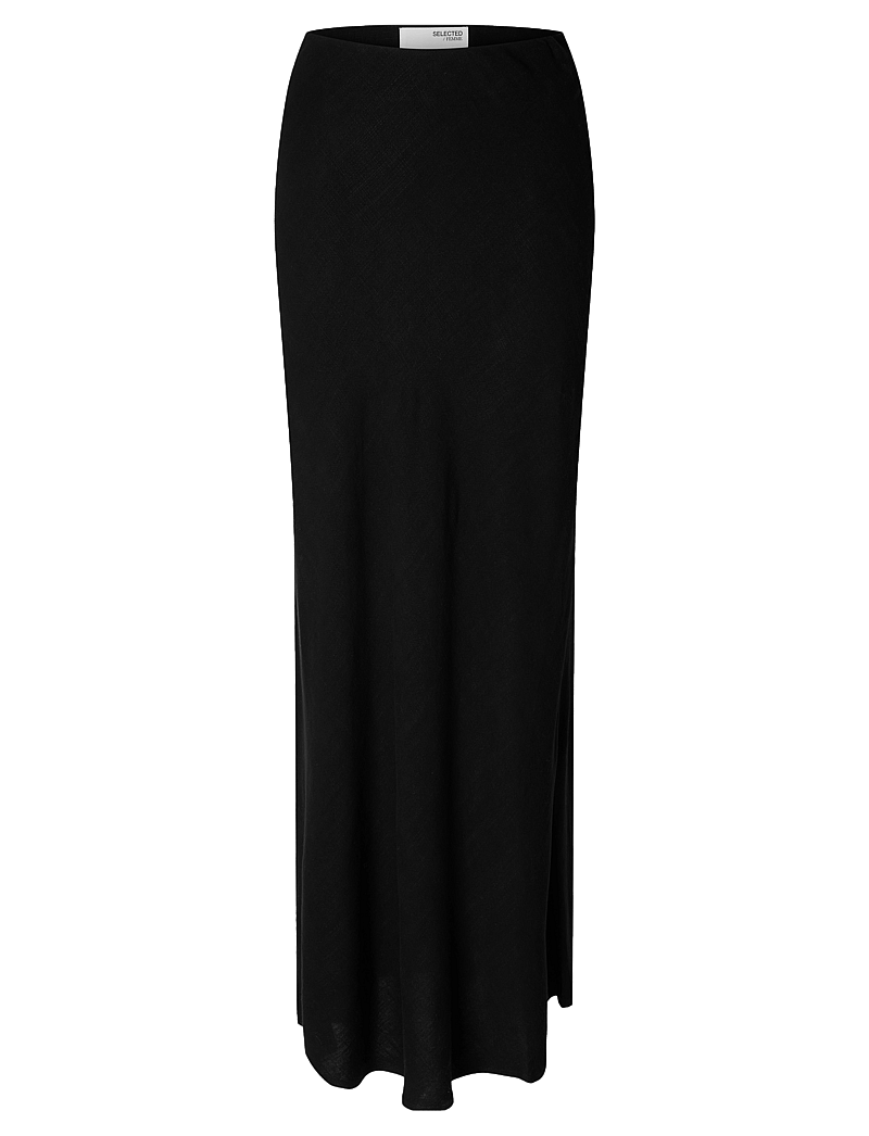 Selected - SLFVIVA-LENA HW ANKLE SUN SKIRT - maxi nederdele - black - 1