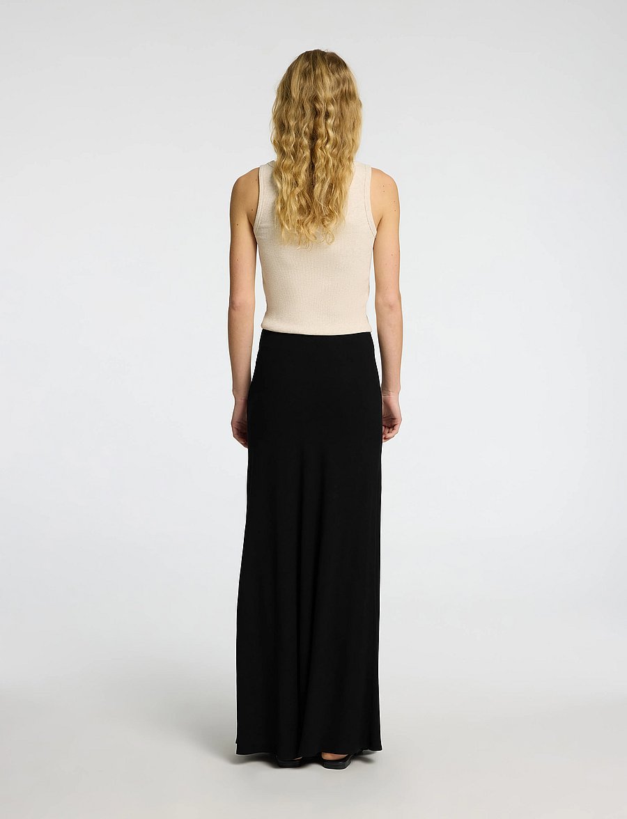 Selected - SLFVIVA-LENA HW ANKLE SUN SKIRT - jupes longues - black - 2