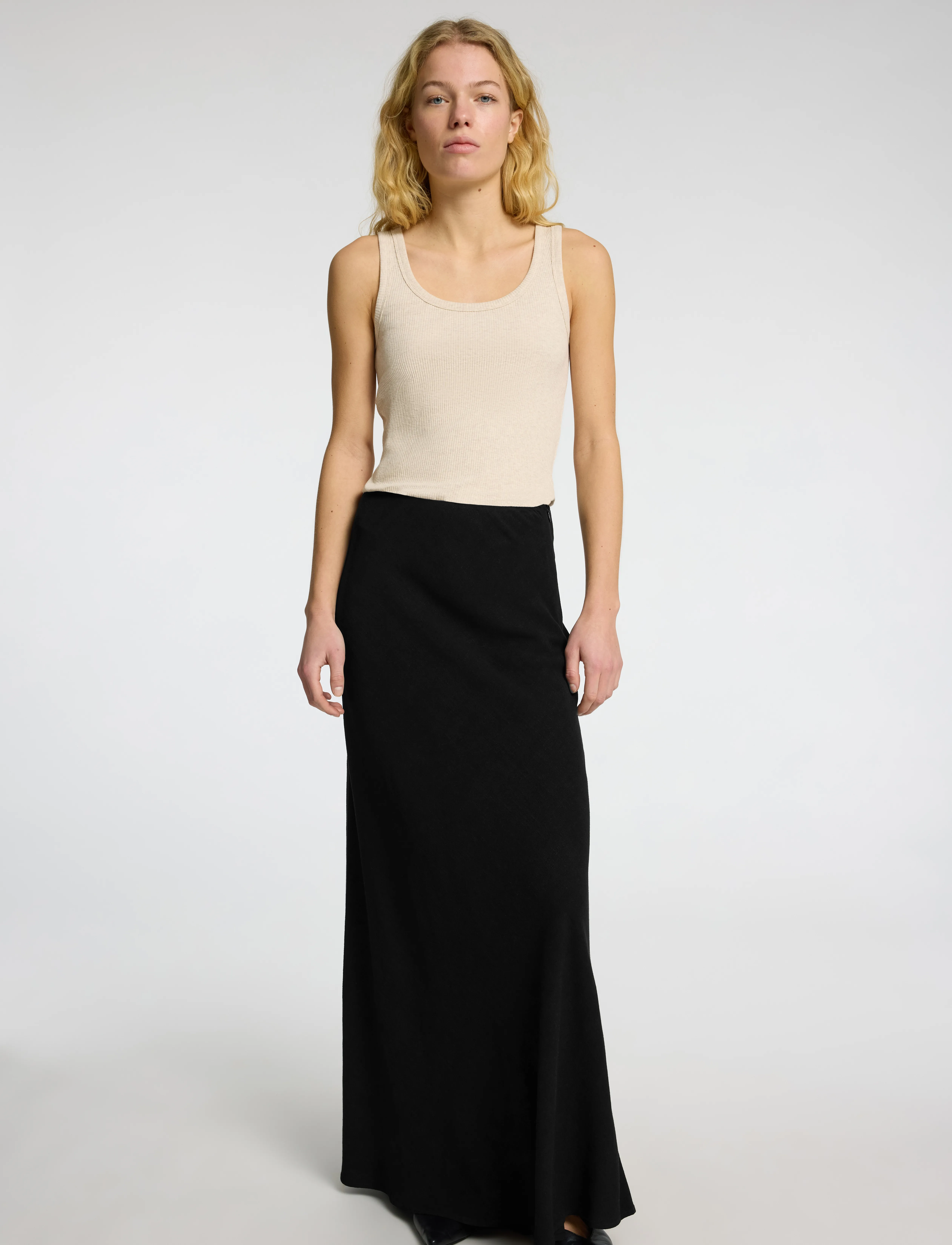Selected - SLFVIVA-LENA HW ANKLE SUN SKIRT - jupes longues - black - 3