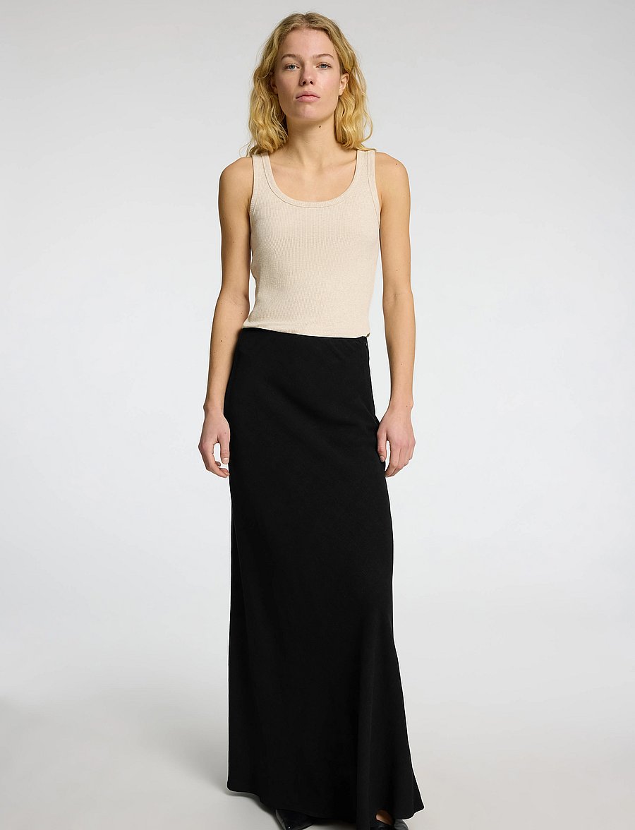 Selected - SLFVIVA-LENA HW ANKLE SUN SKIRT - jupes longues - black - 3