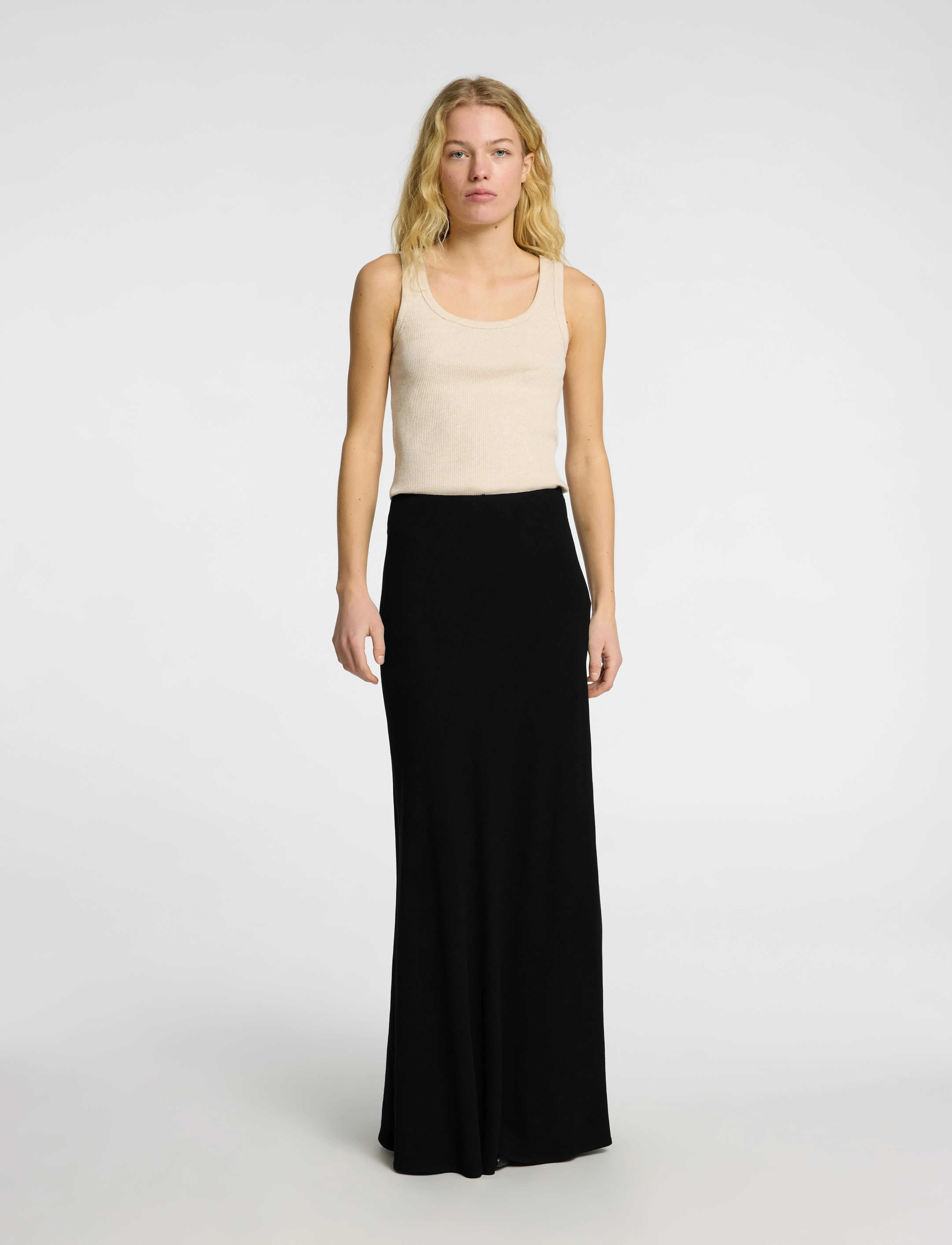 Selected - SLFVIVA-LENA HW ANKLE SUN SKIRT - jupes longues - black - 5