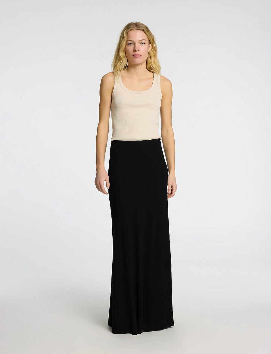 Selected - SLFVIVA-LENA HW ANKLE SUN SKIRT - jupes longues - black - 5