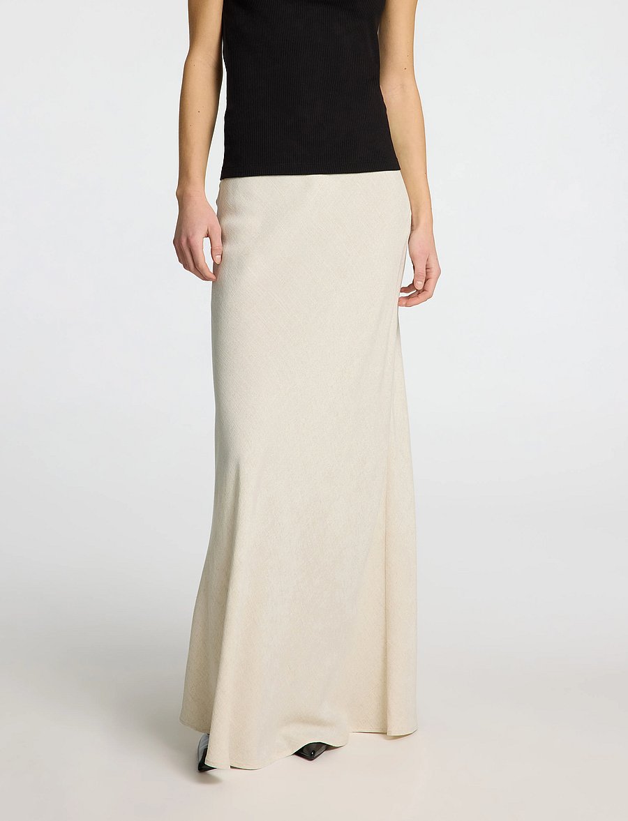 Selected - SLFVIVA-LENA HW ANKLE SUN SKIRT - maxi nederdele - sandshell - 0