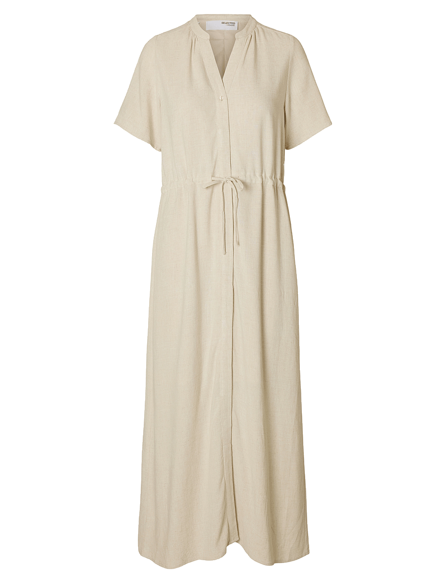 Selected - SLFVIVA-DAMINA SS ANKLE SUN DRESS NOOS - sandshell - 1