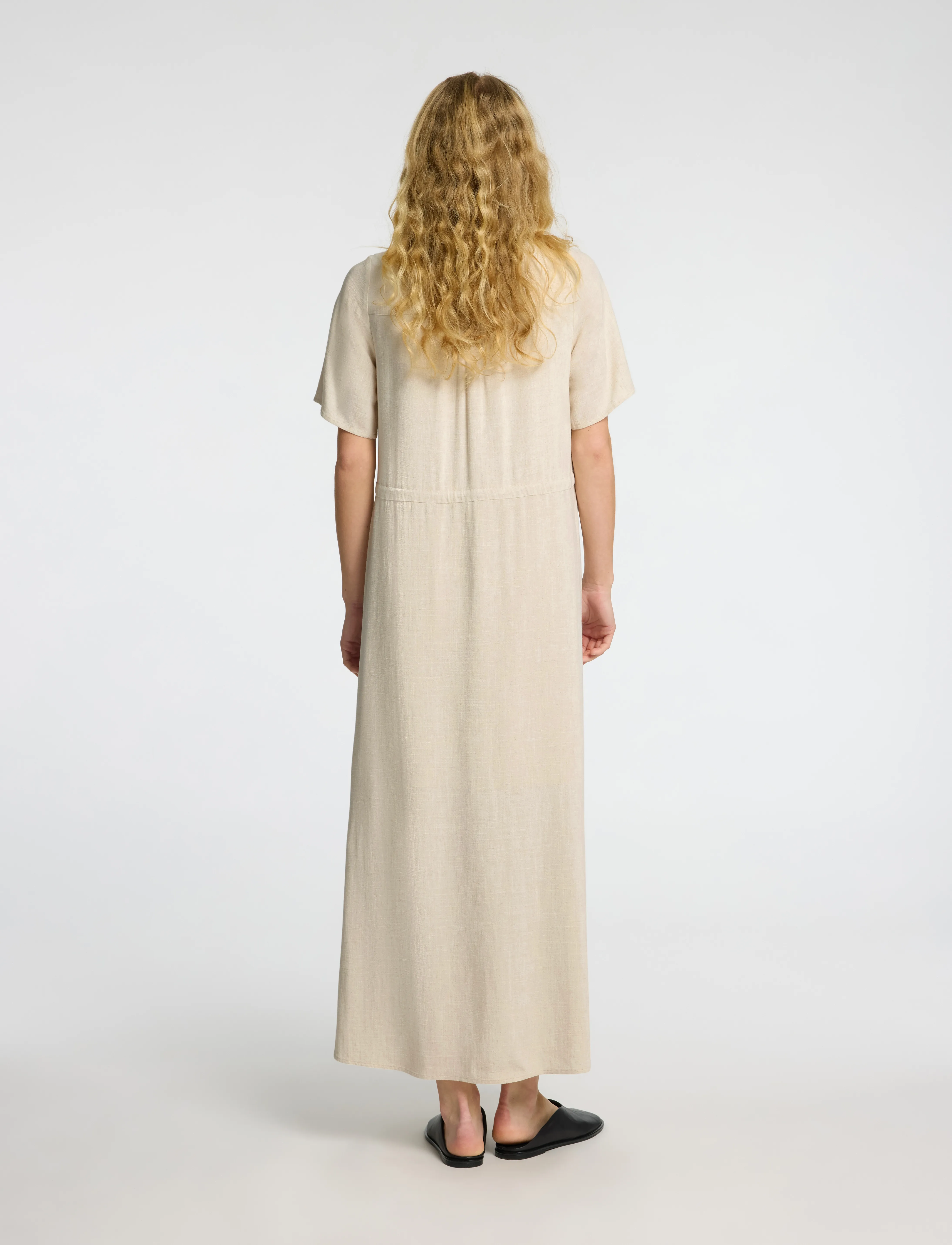 Selected - SLFVIVA-DAMINA SS ANKLE SUN DRESS NOOS - sandshell - 2
