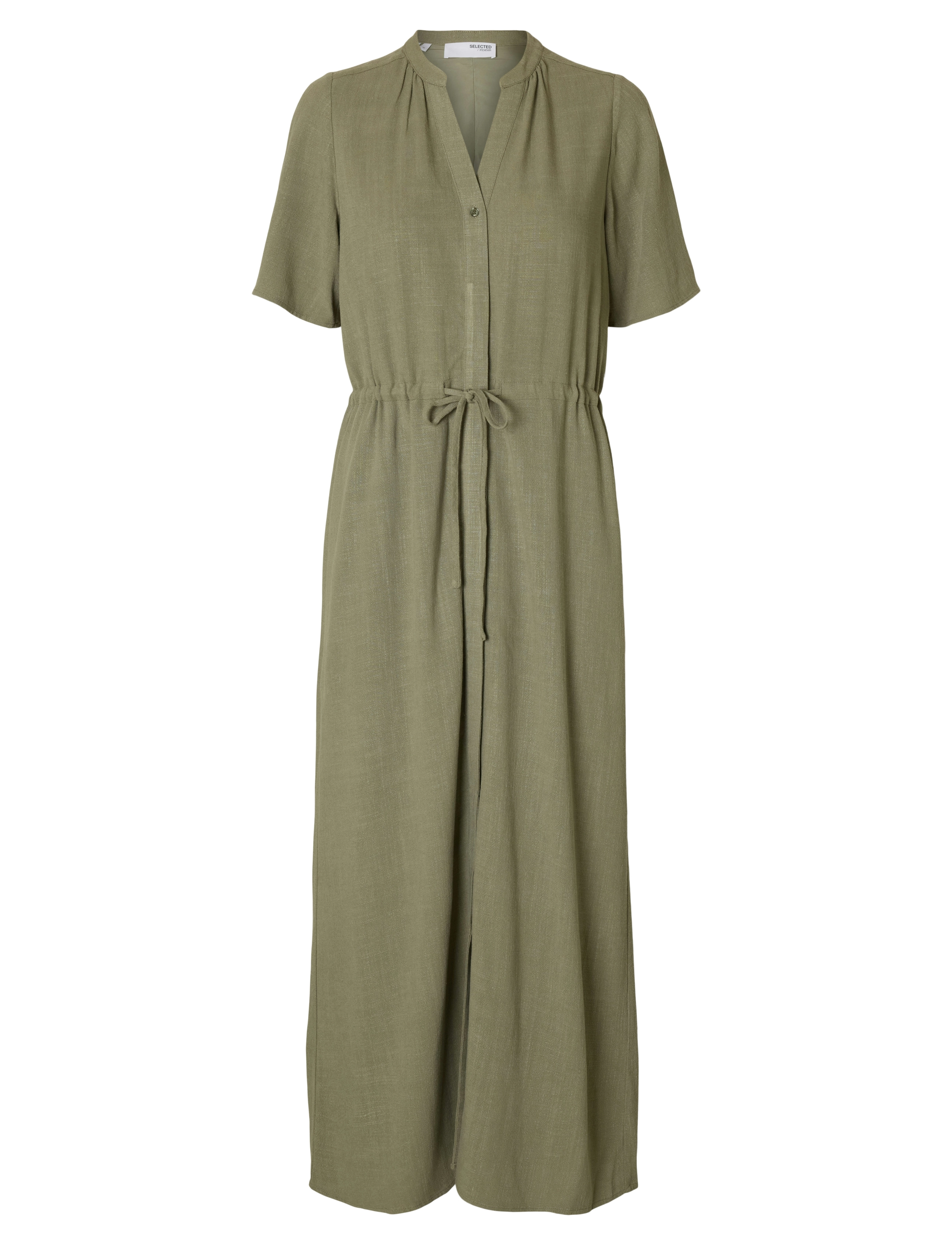 Selected SLFVIVA-DAMINA SS ANKLE SUN DRESS NOOS - Selected - VETIVER / green