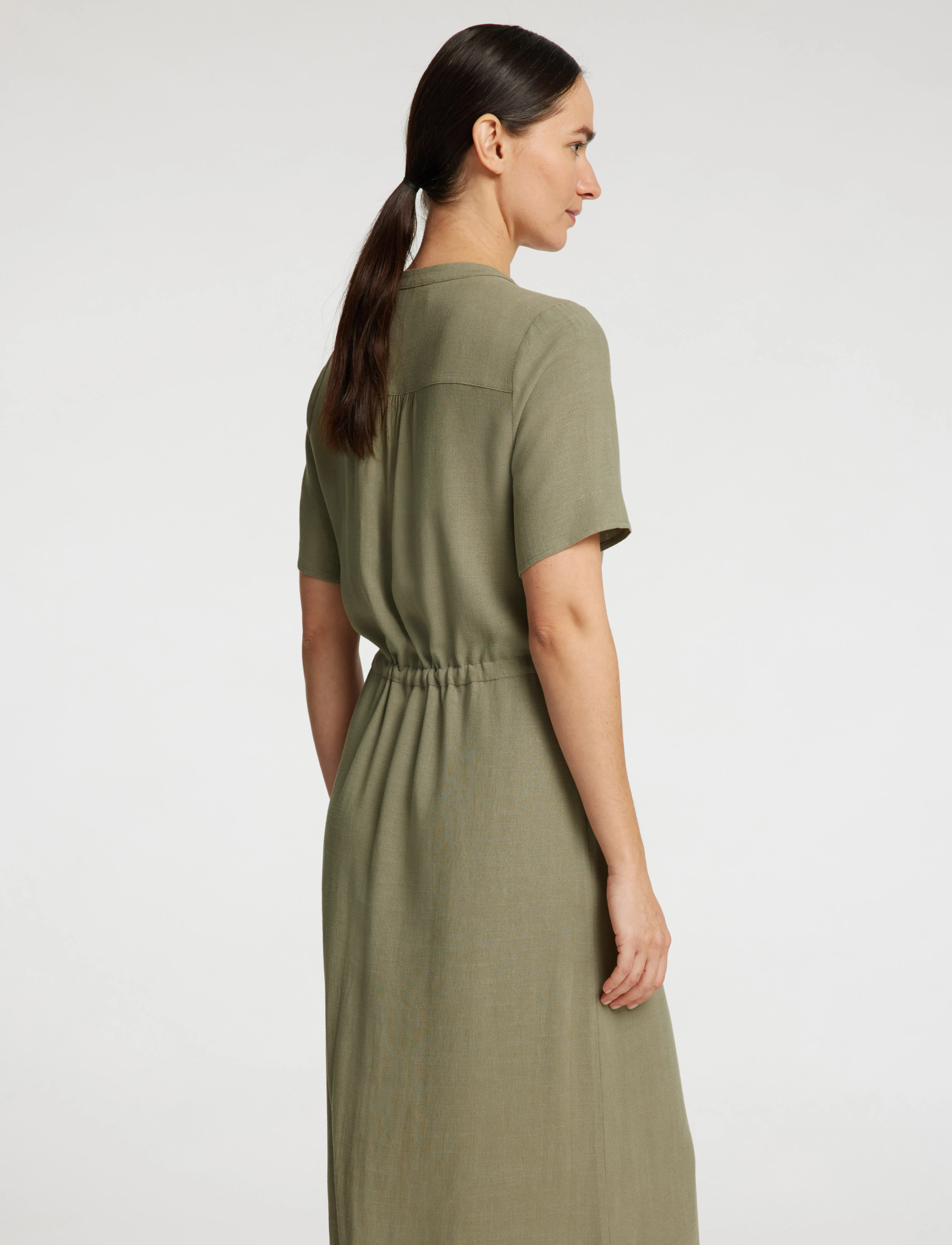 Selected - SLFVIVA-DAMINA SS ANKLE SUN DRESS NOOS - vetiver - 4