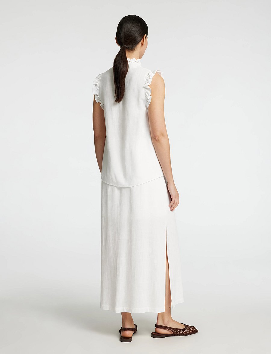 Selected - SLFVIVA SL SUN RUFFLE TOP NOOS - Ärmellose tops - snow white - 2
