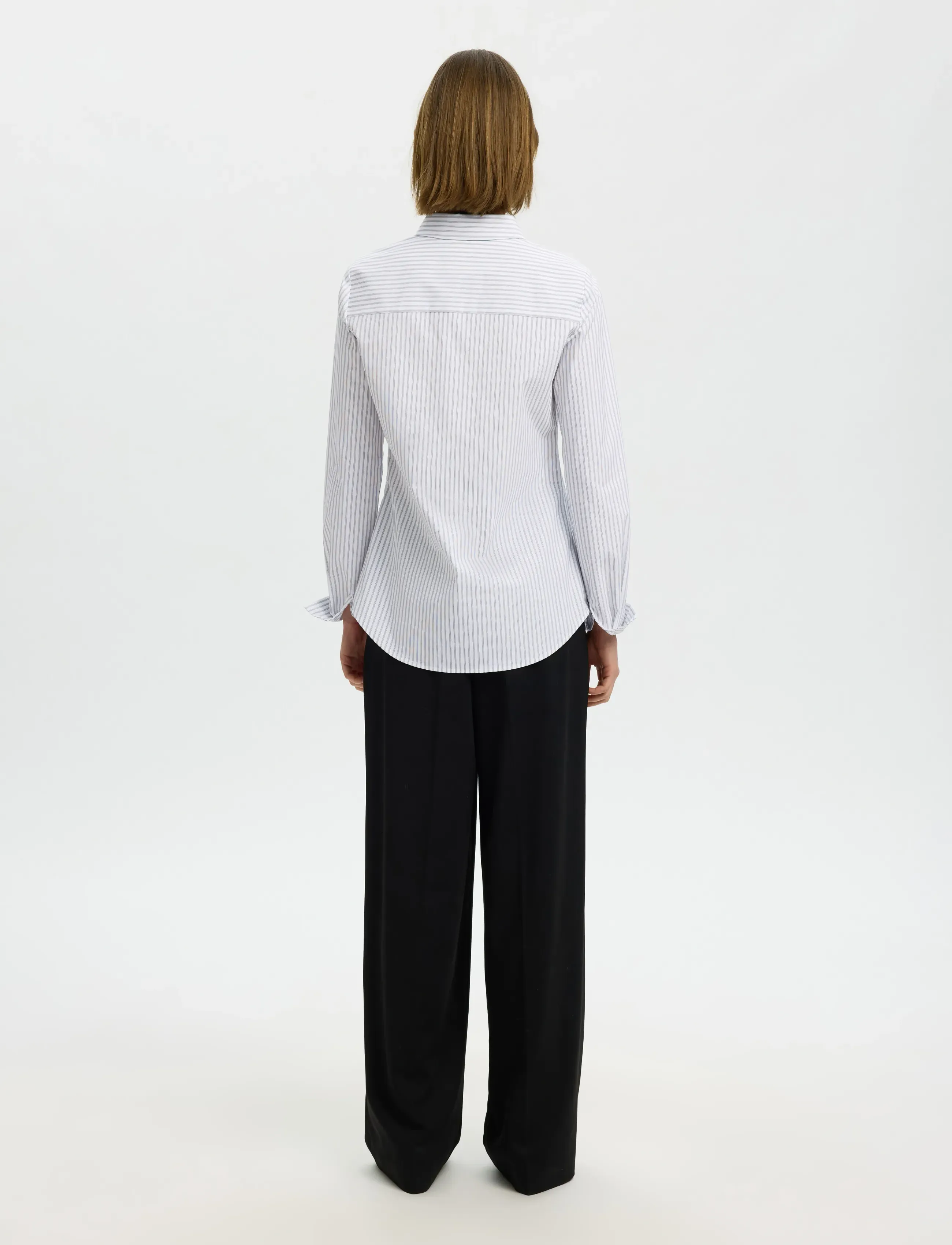 Selected - SLWROMIE LS STRIPED FITTED SHIRT NOOS - chemises à manches longues - bright white - 2