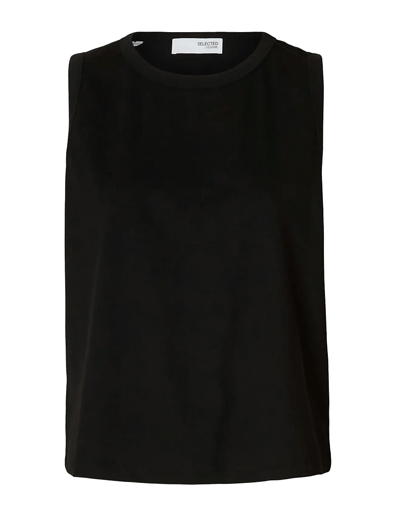 Selected - SLFESSENTIAL SL BOXY TANK TOP NOOS - topid ja varrukateta alussärgid - black - 1