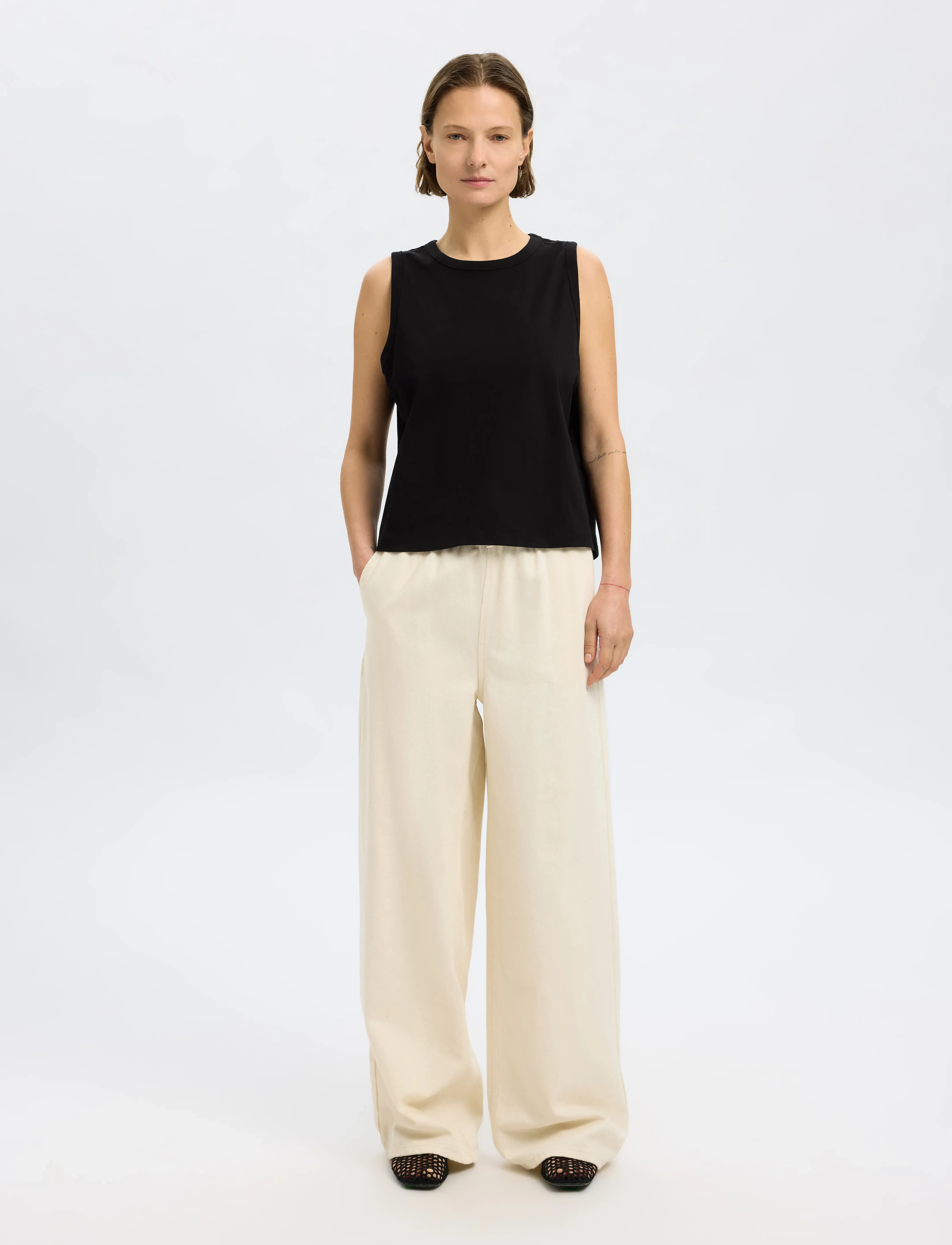 Selected - SLFESSENTIAL SL BOXY TANK TOP NOOS - black - 5