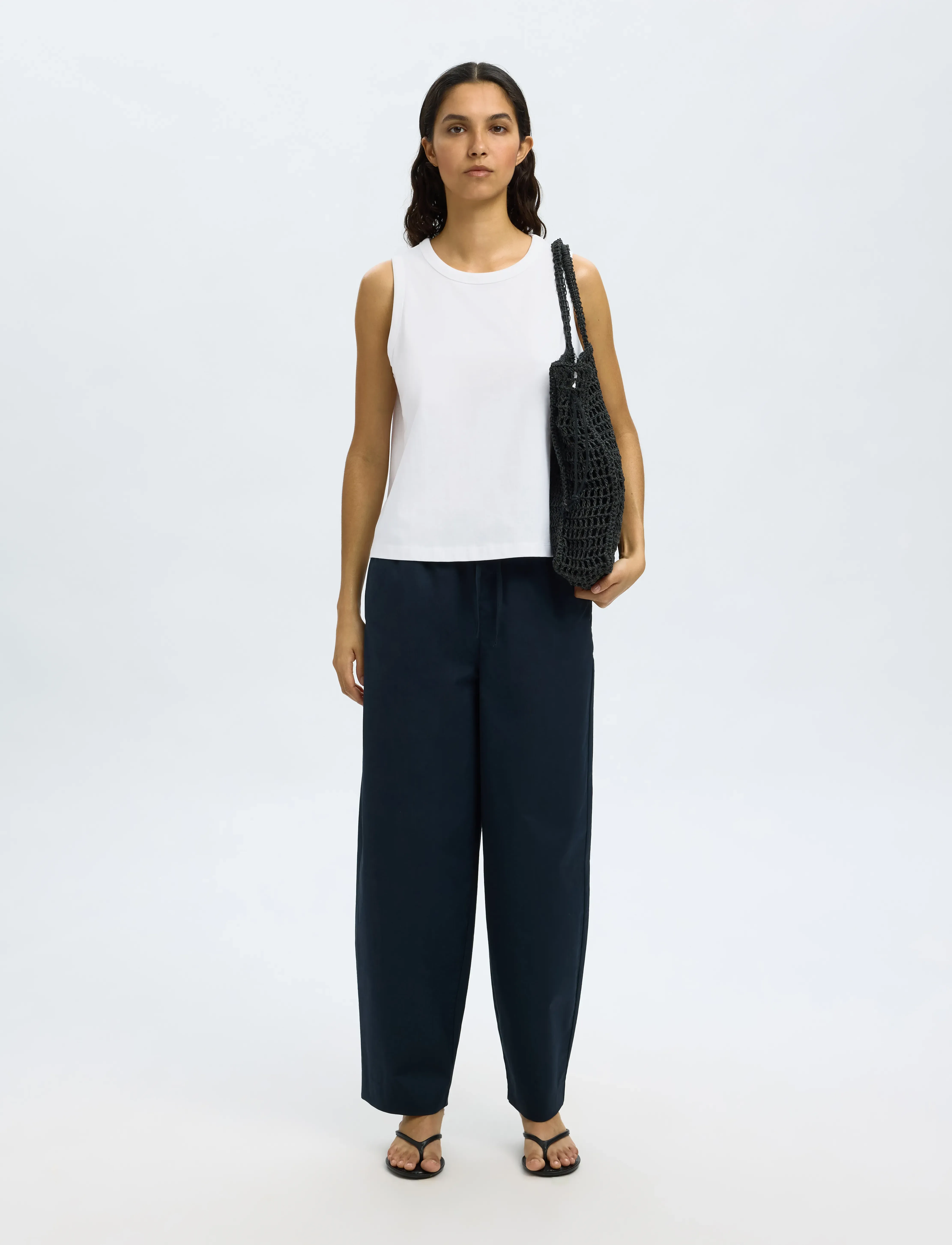 Selected - SLFESSENTIAL SL BOXY TANK TOP NOOS - bright white - 3