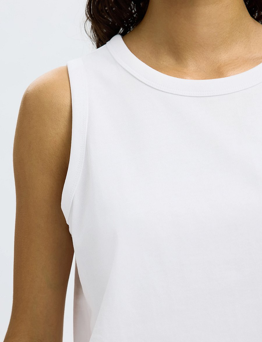 Selected - SLFESSENTIAL SL BOXY TANK TOP NOOS - bright white - 5