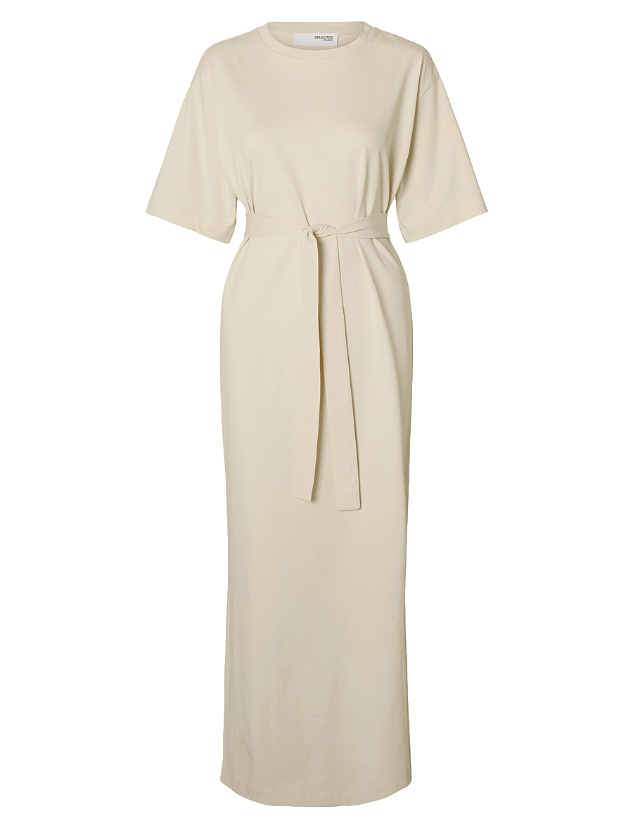 Selected - SLFESSENTIAL SS POCKET ANKLE DRESS NOOS - t-shirtkjoler - birch - 1
