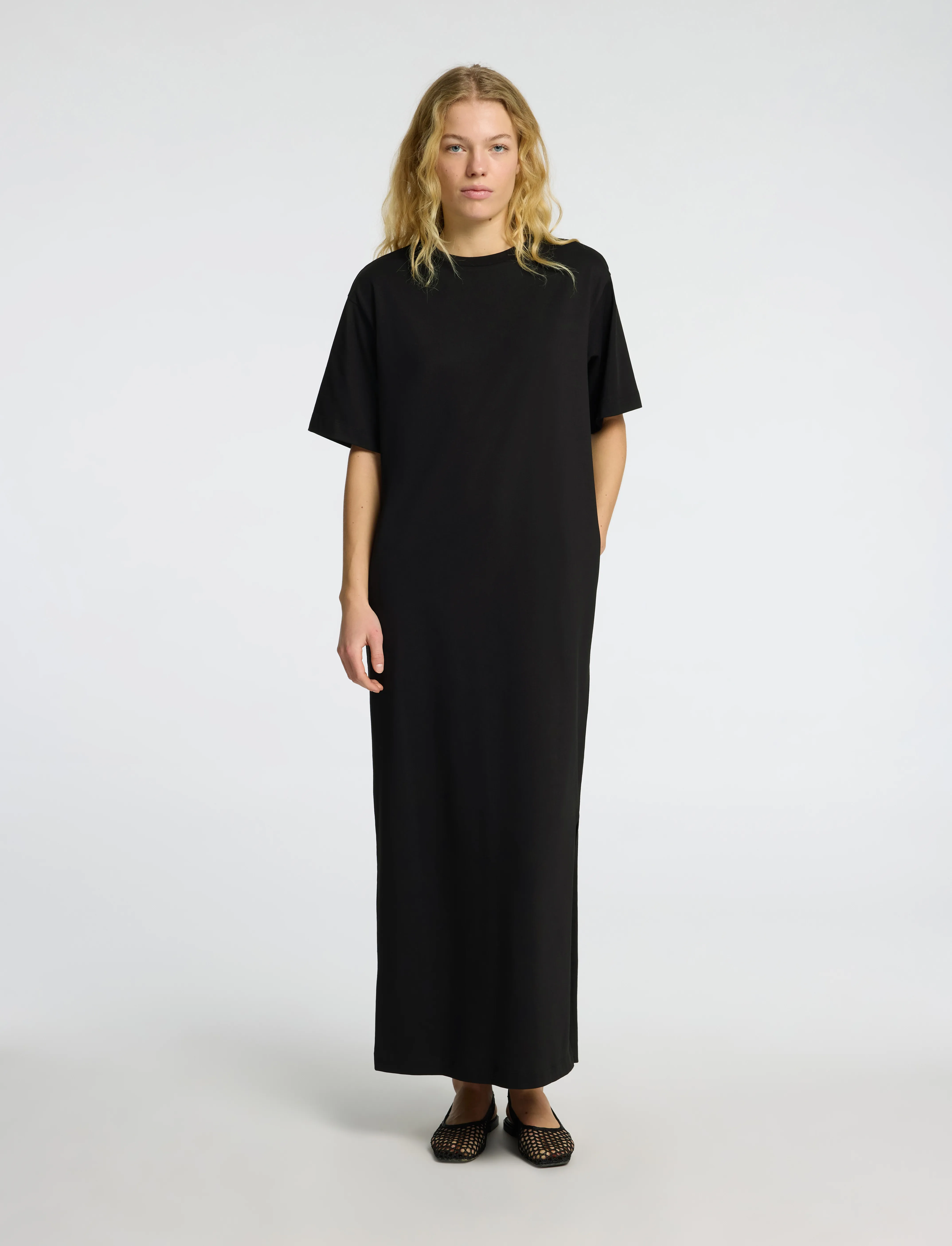 Selected SLFESSENTIAL SS POCKET ANKLE DRESS NOOS - T-shirt Dresses - BLACK / black