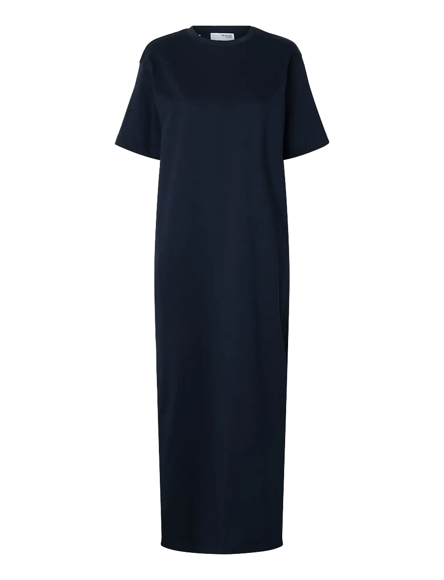 Selected - SLFESSENTIAL SS POCKET ANKLE DRESS NOOS - robes t-shirt - dark sapphire - 1