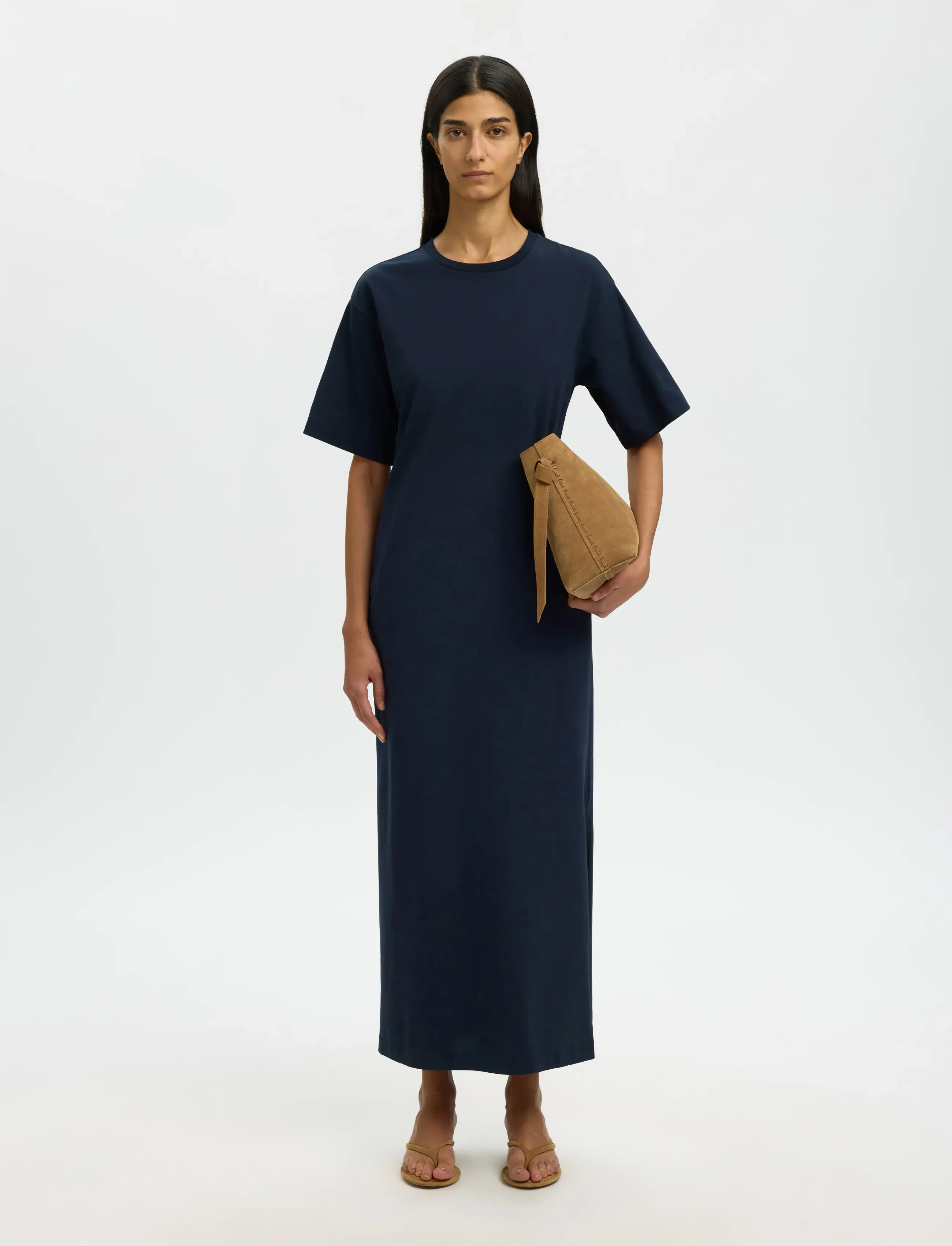 Selected SLFESSENTIAL SS POCKET ANKLE DRESS NOOS - Maxikleider - DARK SAPPHIRE / navy