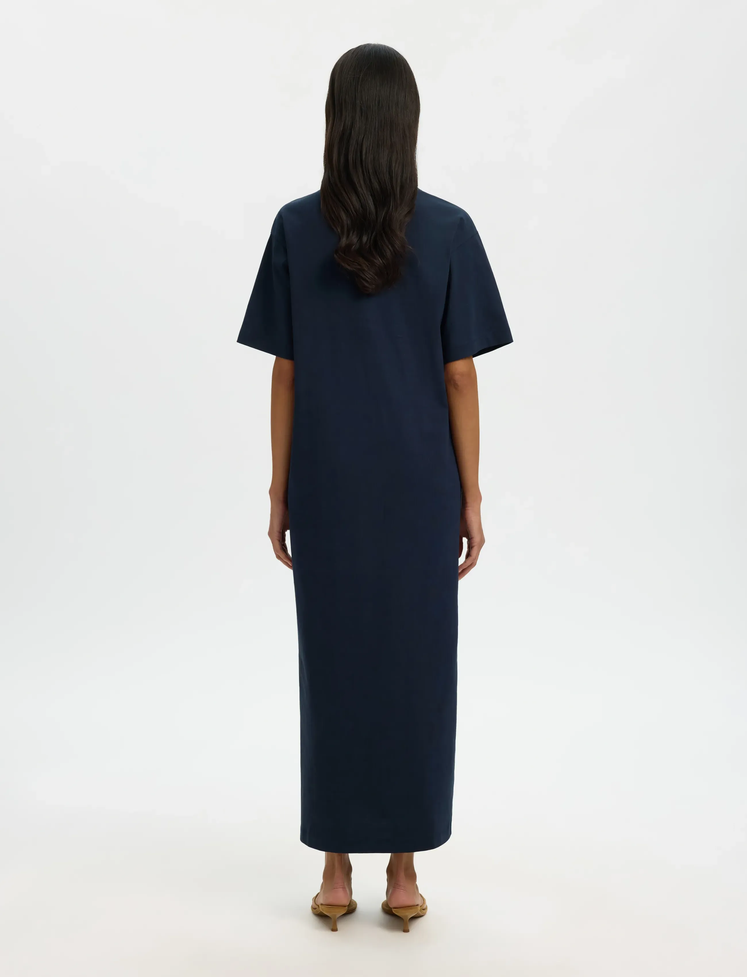 Selected - SLFESSENTIAL SS POCKET ANKLE DRESS NOOS - robes t-shirt - dark sapphire - 2