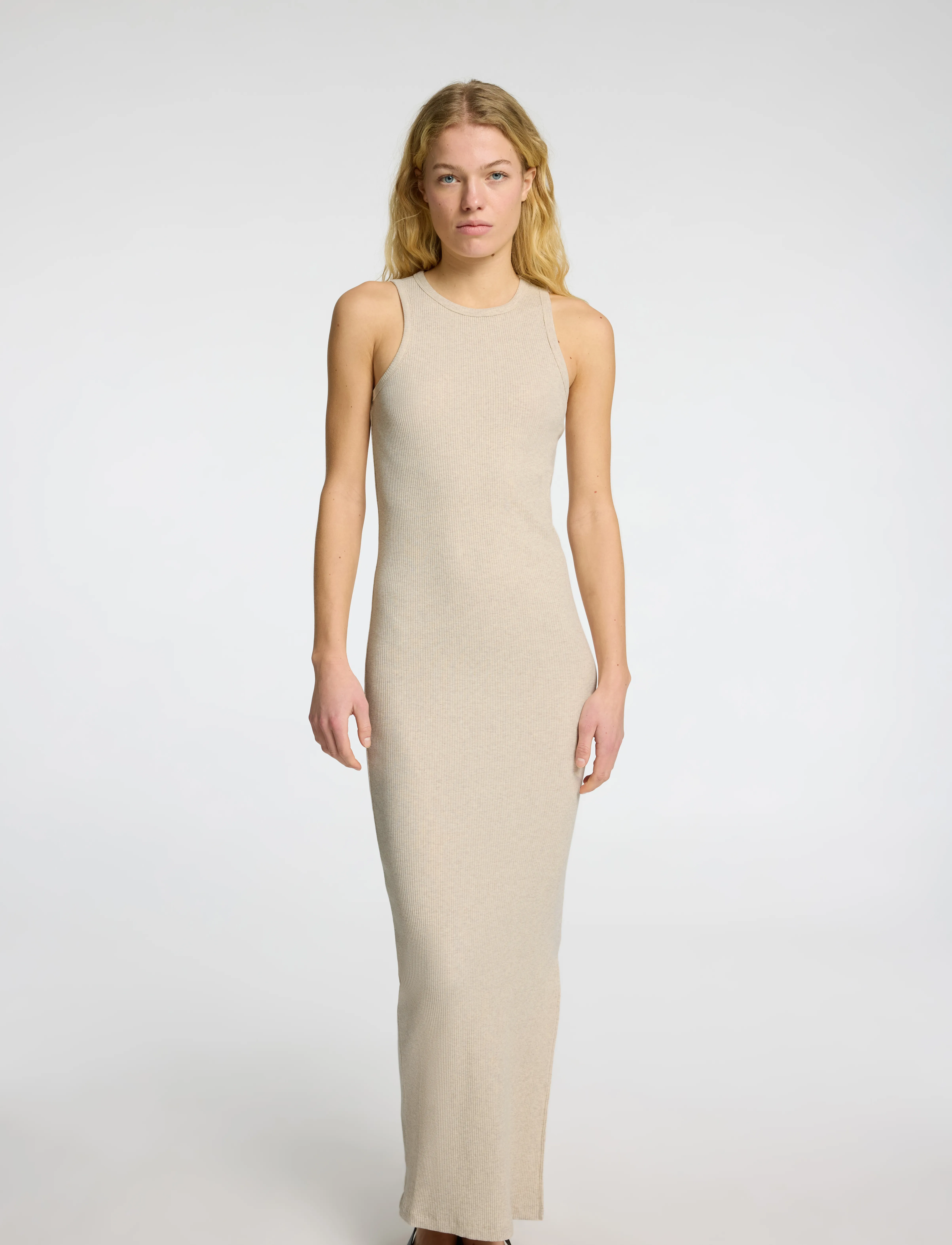 Selected - SLFANNA SL ANKLE TANK DRESS - robes moulantes - oatmeal - 3