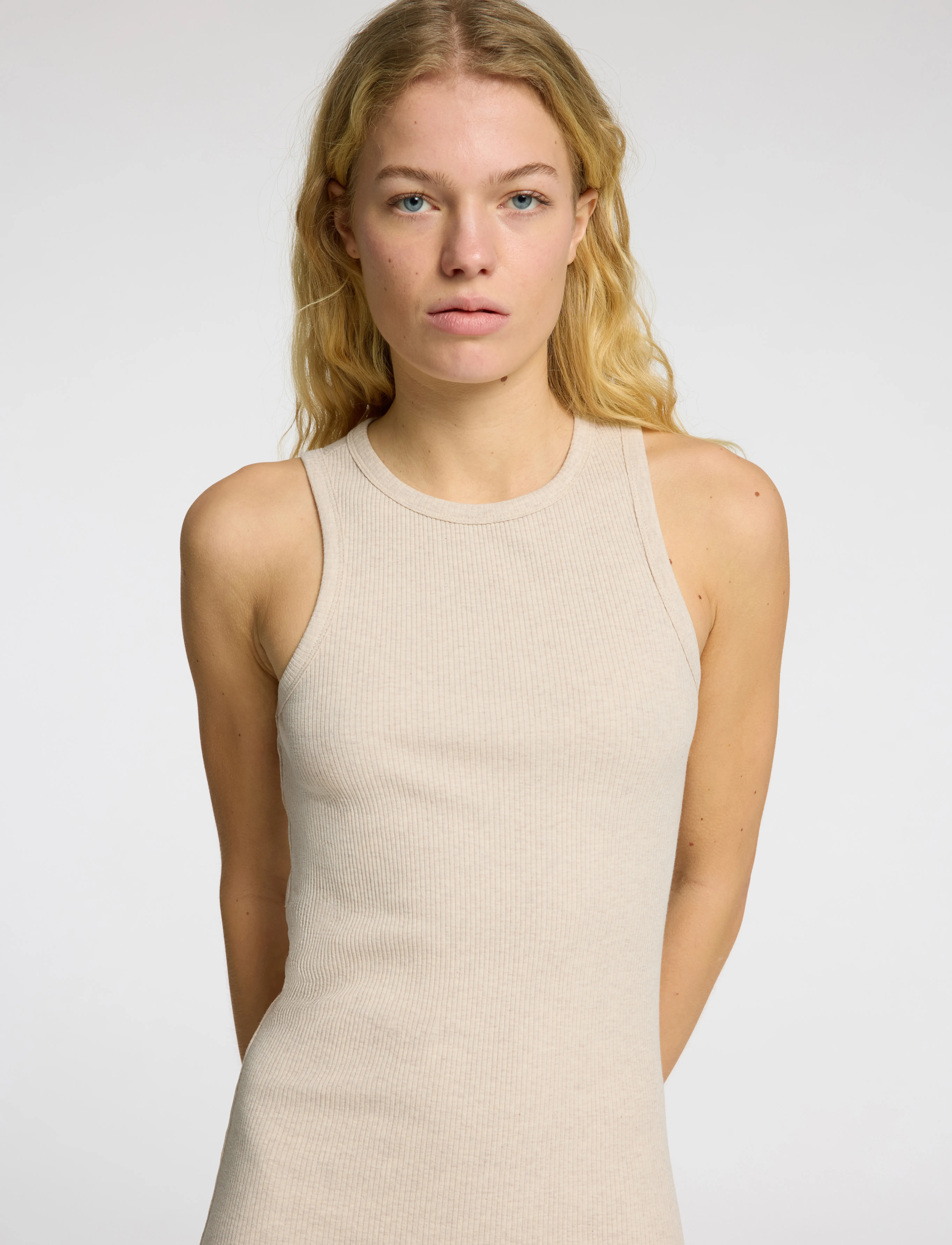 Selected - SLFANNA SL ANKLE TANK DRESS - robes moulantes - oatmeal - 4
