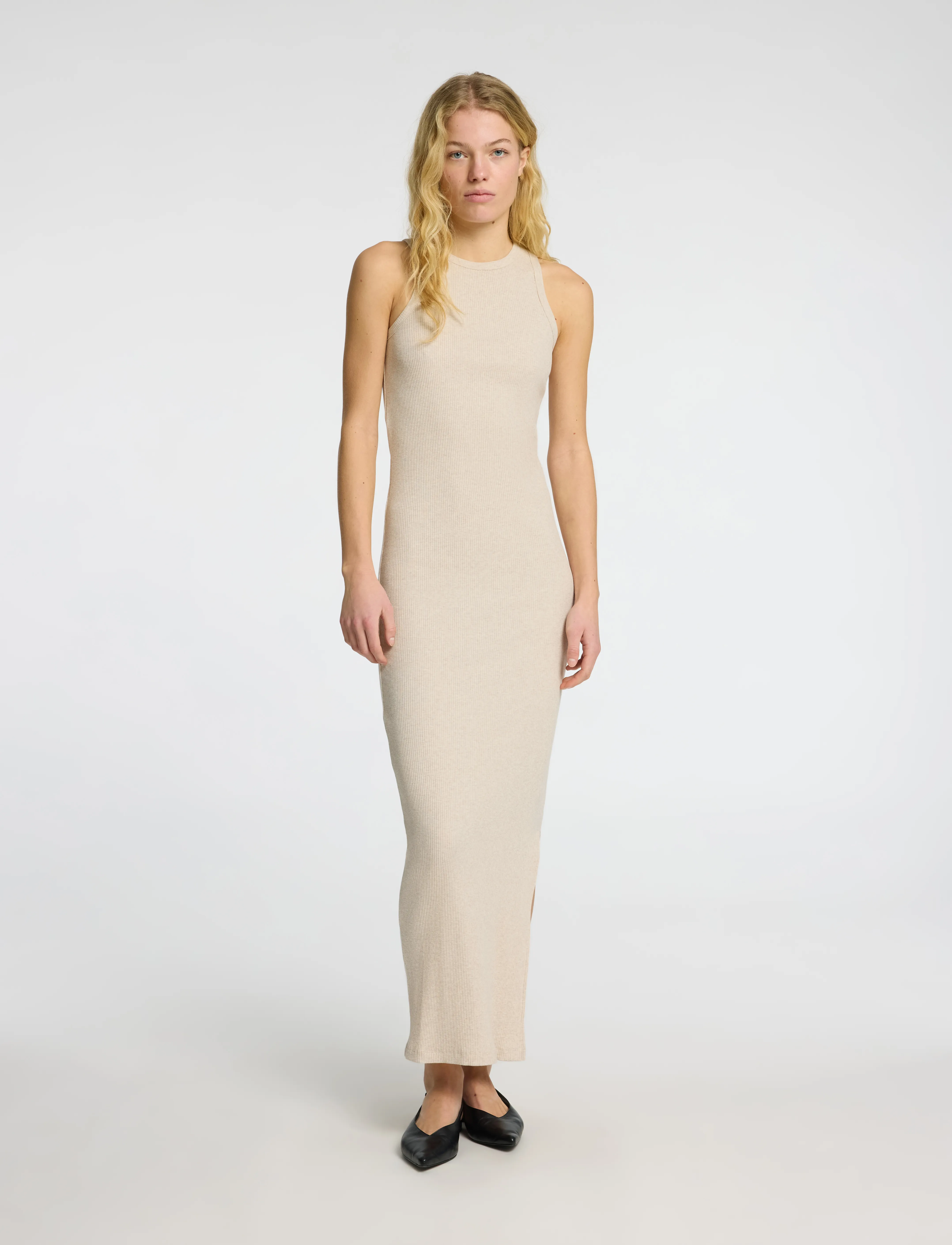 Selected - SLFANNA SL ANKLE TANK DRESS - robes moulantes - oatmeal - 5