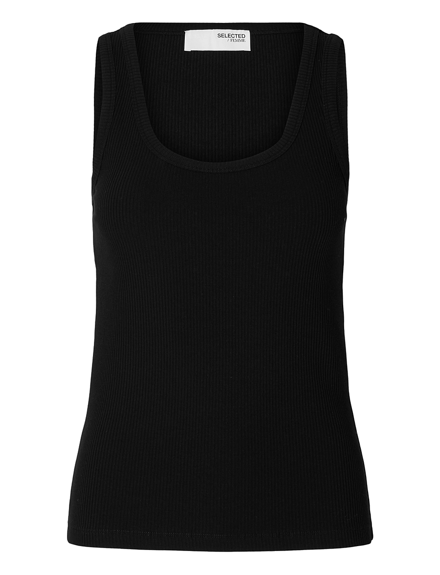 Selected - SLWANNA U-NECK TANK TOP NOOS - Ärmellose tops - black - 1