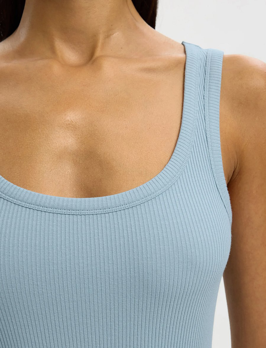 Selected - SLWANNA U-NECK TANK TOP NOOS - Ärmellose tops - dusty blue - 5