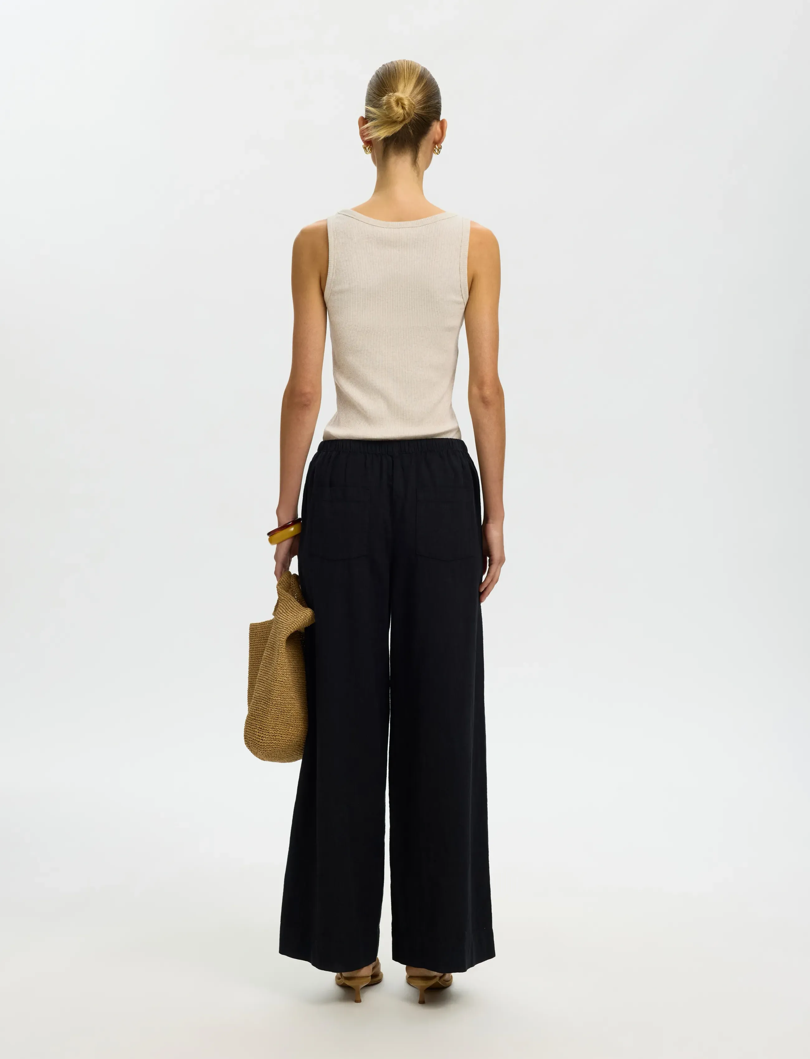 Selected - SLWANNA U-NECK TANK TOP NOOS - Ärmellose tops - oatmeal - 2