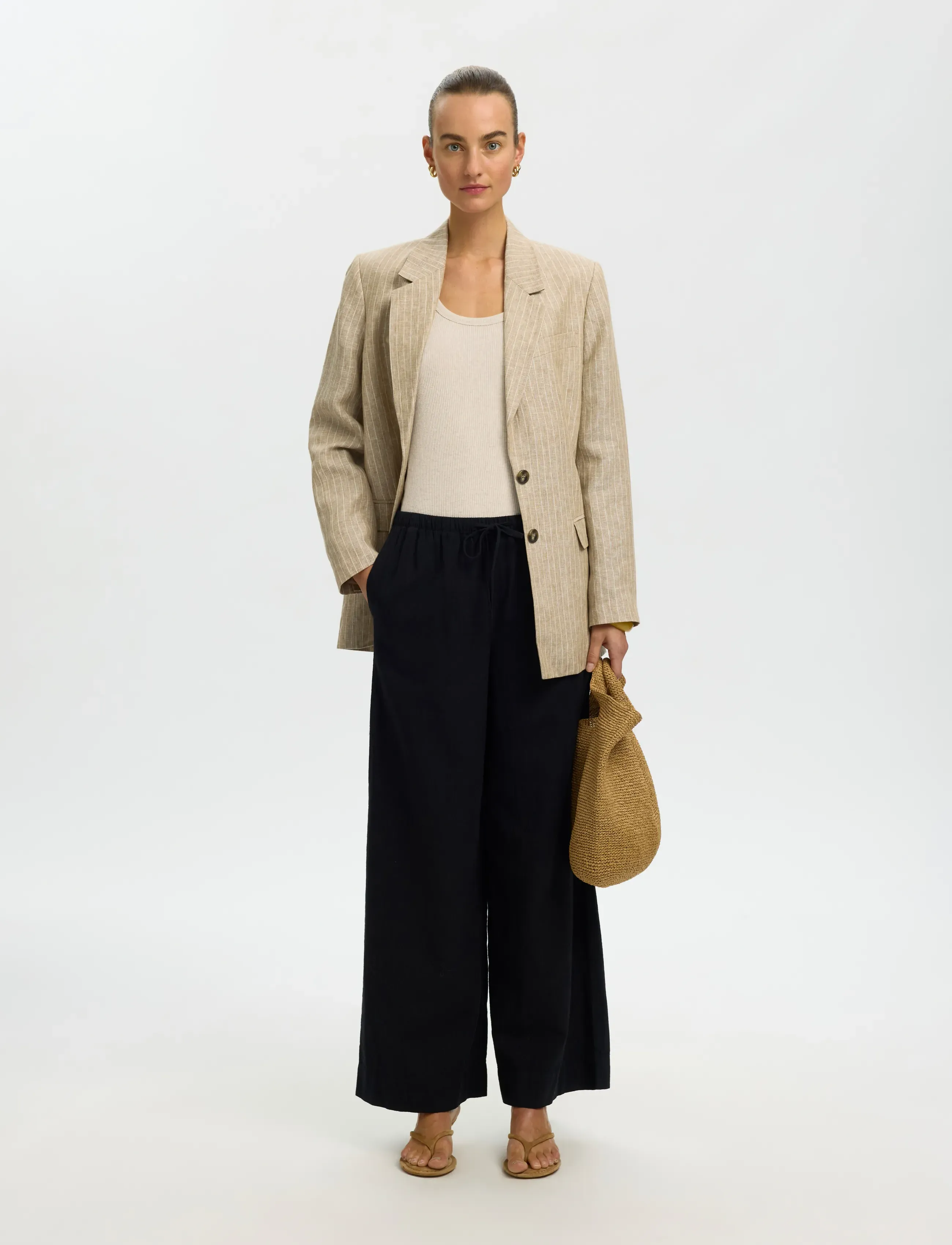 Selected - SLWANNA U-NECK TANK TOP NOOS - Ärmellose tops - oatmeal - 5