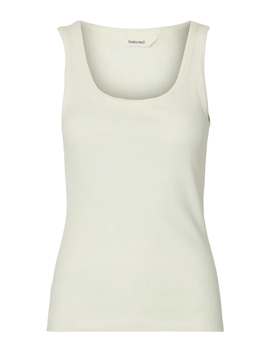 Selected - SLWANNA U-NECK TANK TOP NOOS - mouwloze tops - snow white - 1